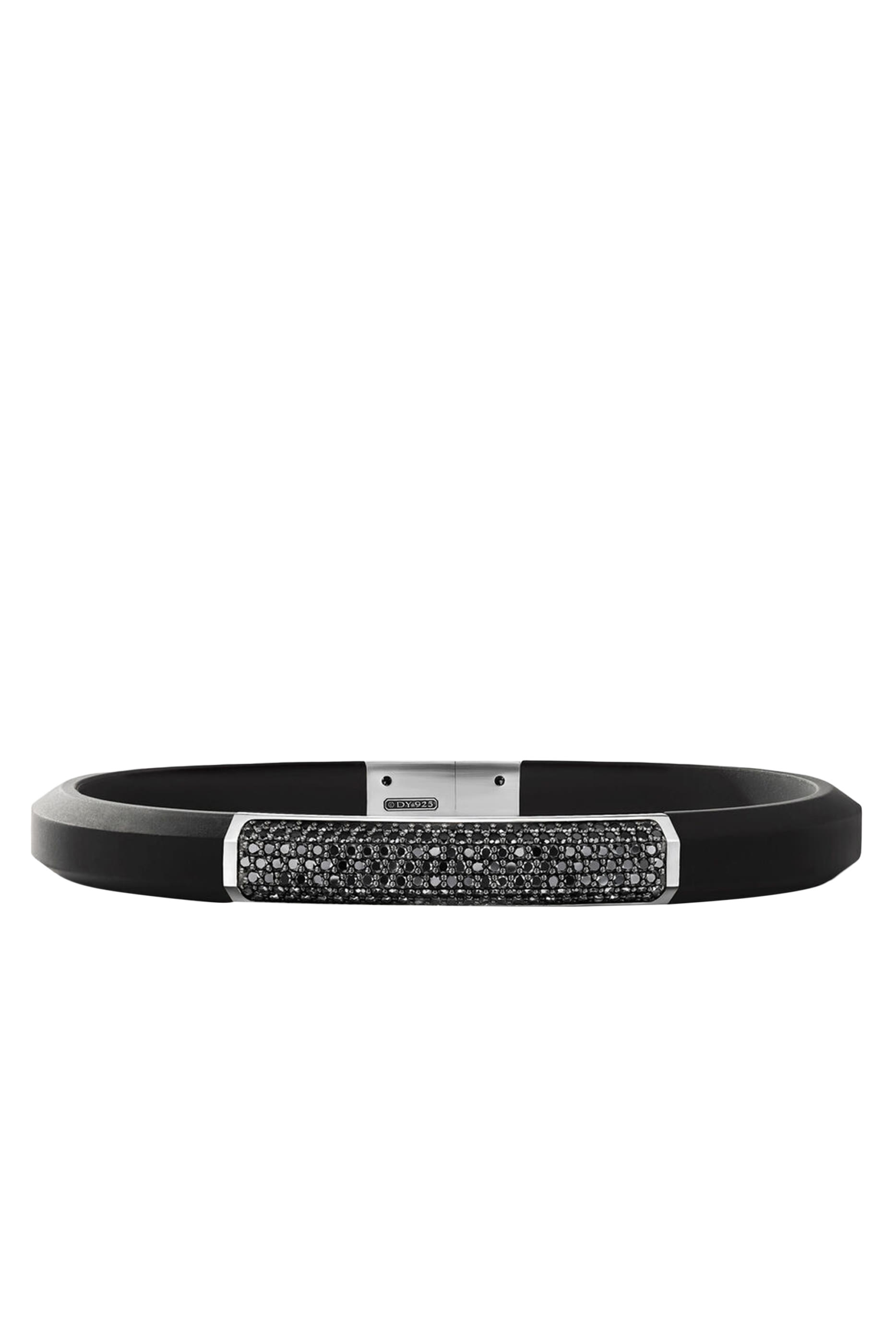 Streamline® ID Bracelet, Sterling Silver, Rubber & Diamonds