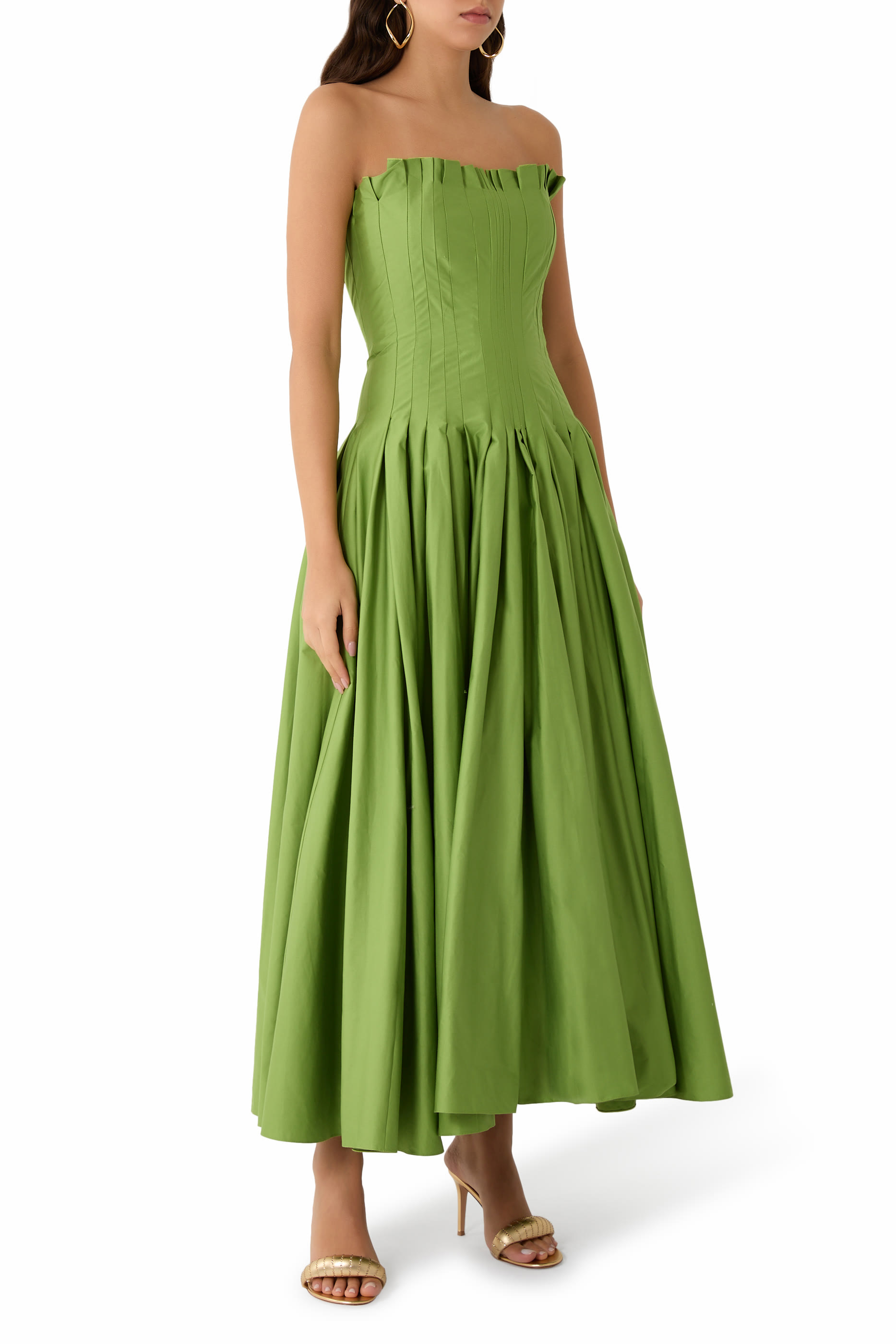 Strapless Cotton Twill Dress