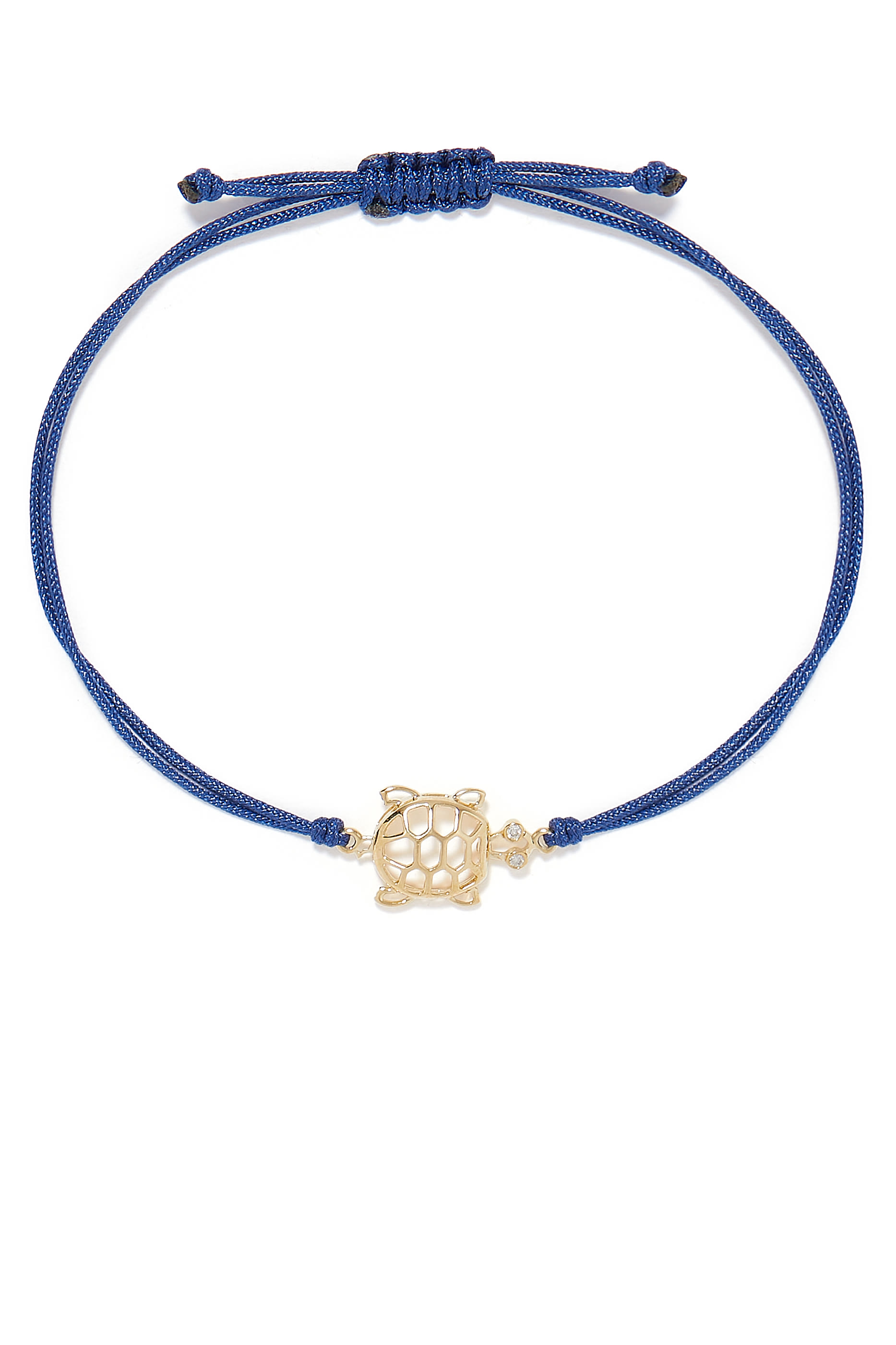 Turtle Thread Bracelet, 9k Yellow Gold with Diamond