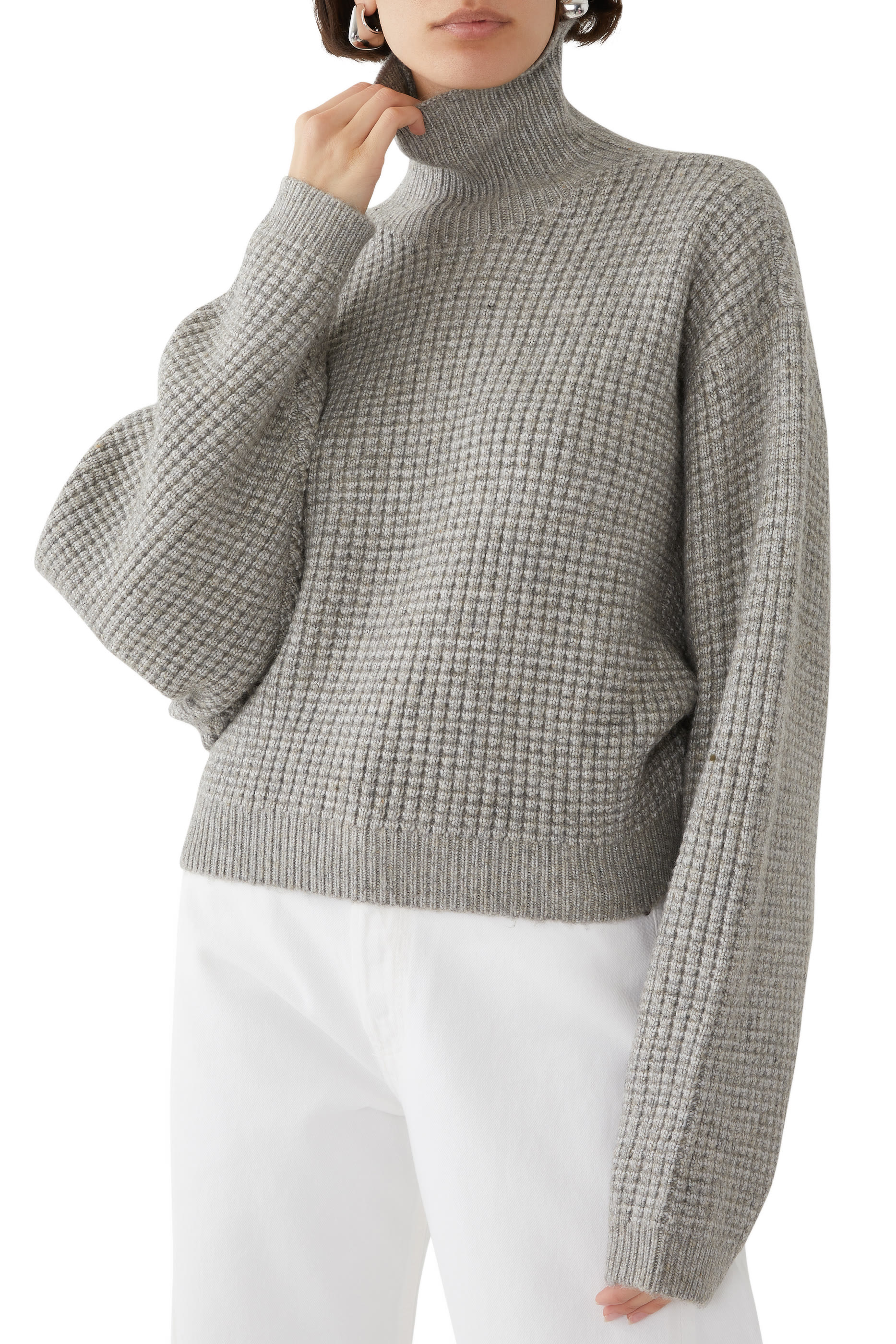 Heavy Waffle Cropped Turtleneck