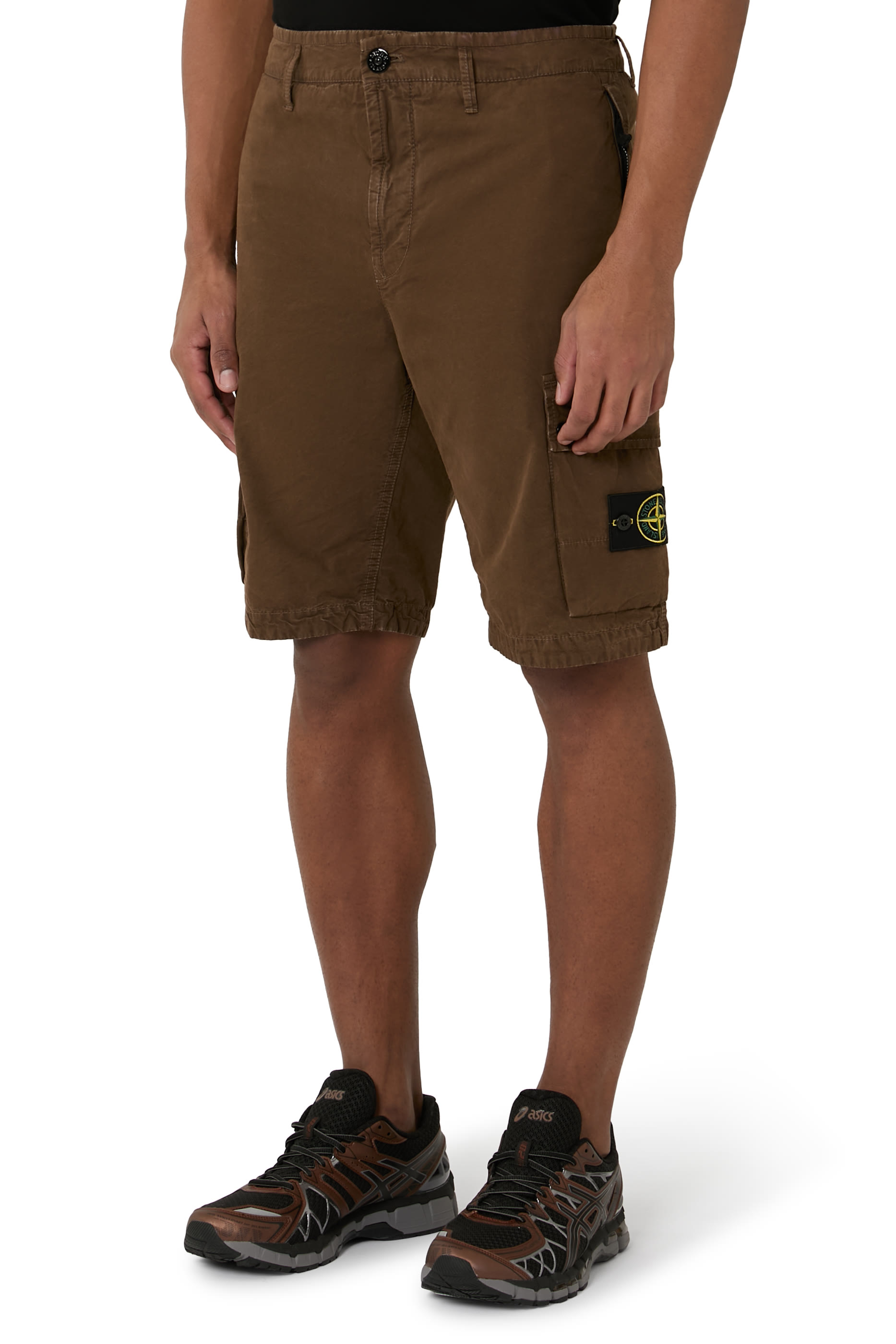 Old Effect Zip-Pocket Cargo Shorts
