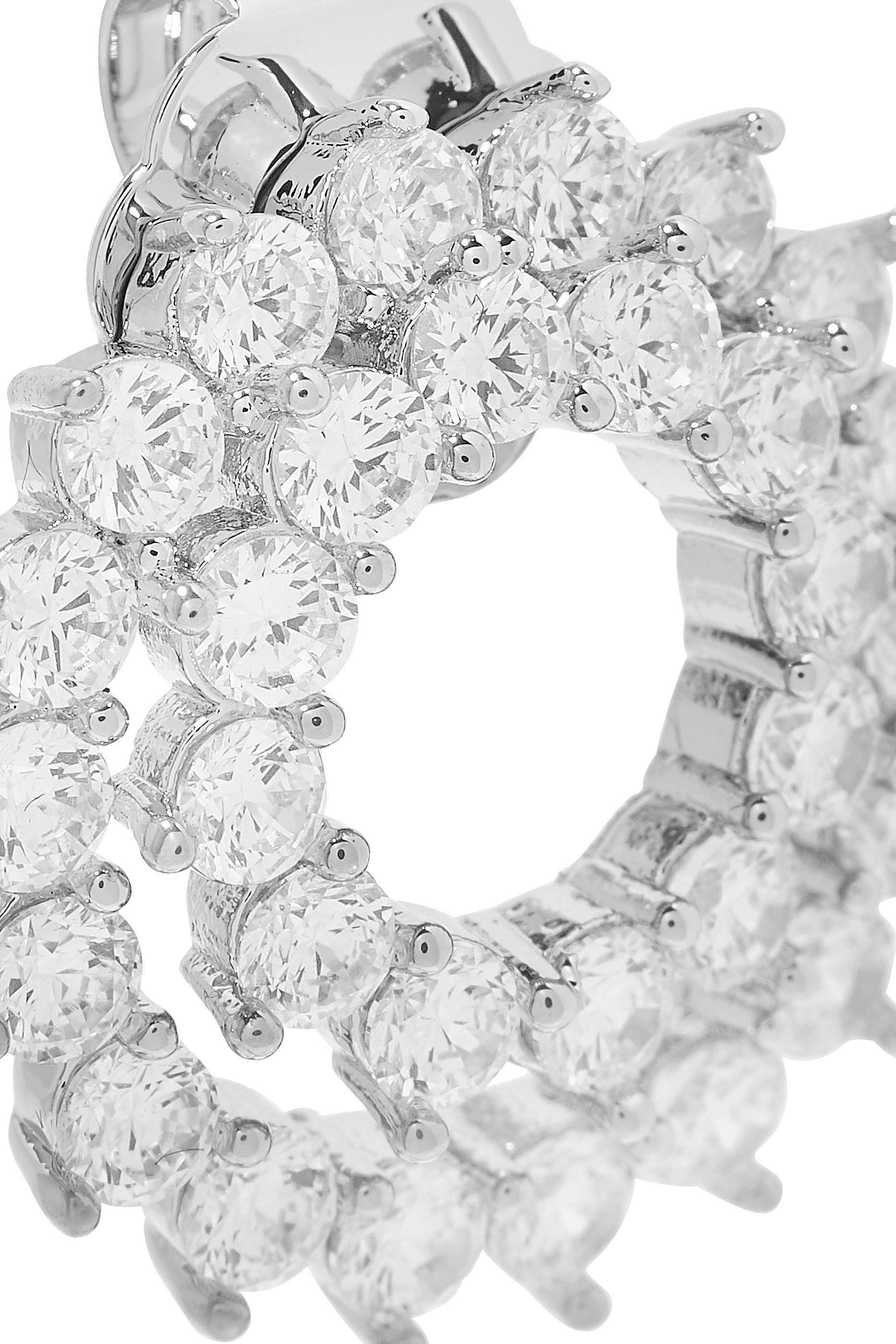 Spiral Earrings, Plated Brass & Cubic Zirconias