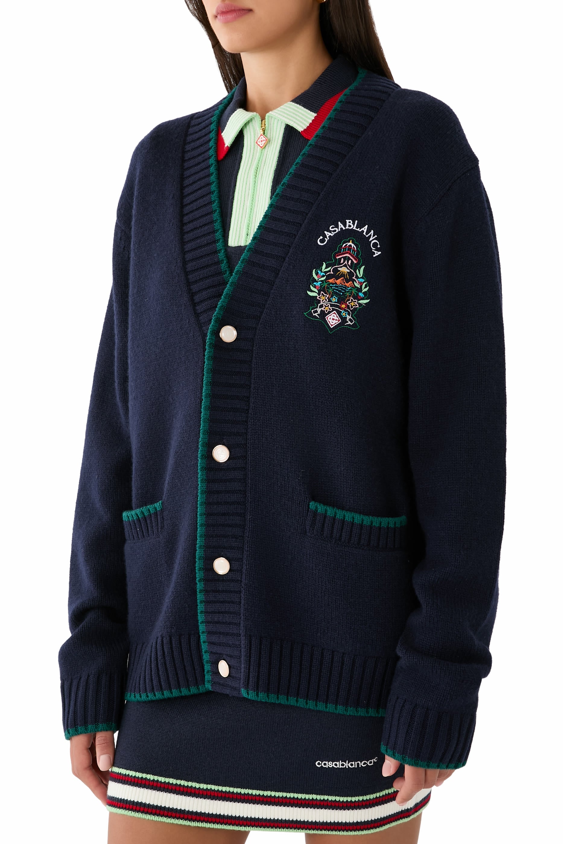 Hotel Emblem Embroidered Cardigan 
