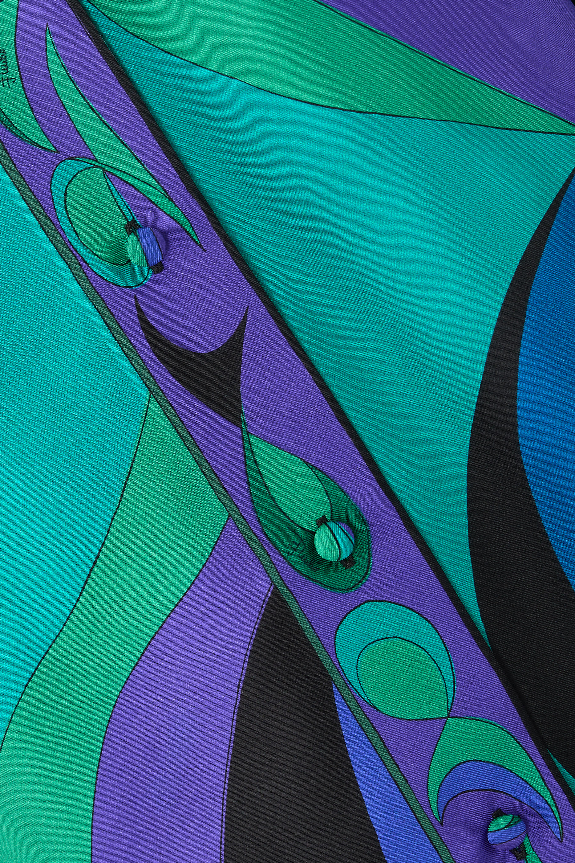 Pesci Print Silk Oversized Shirt