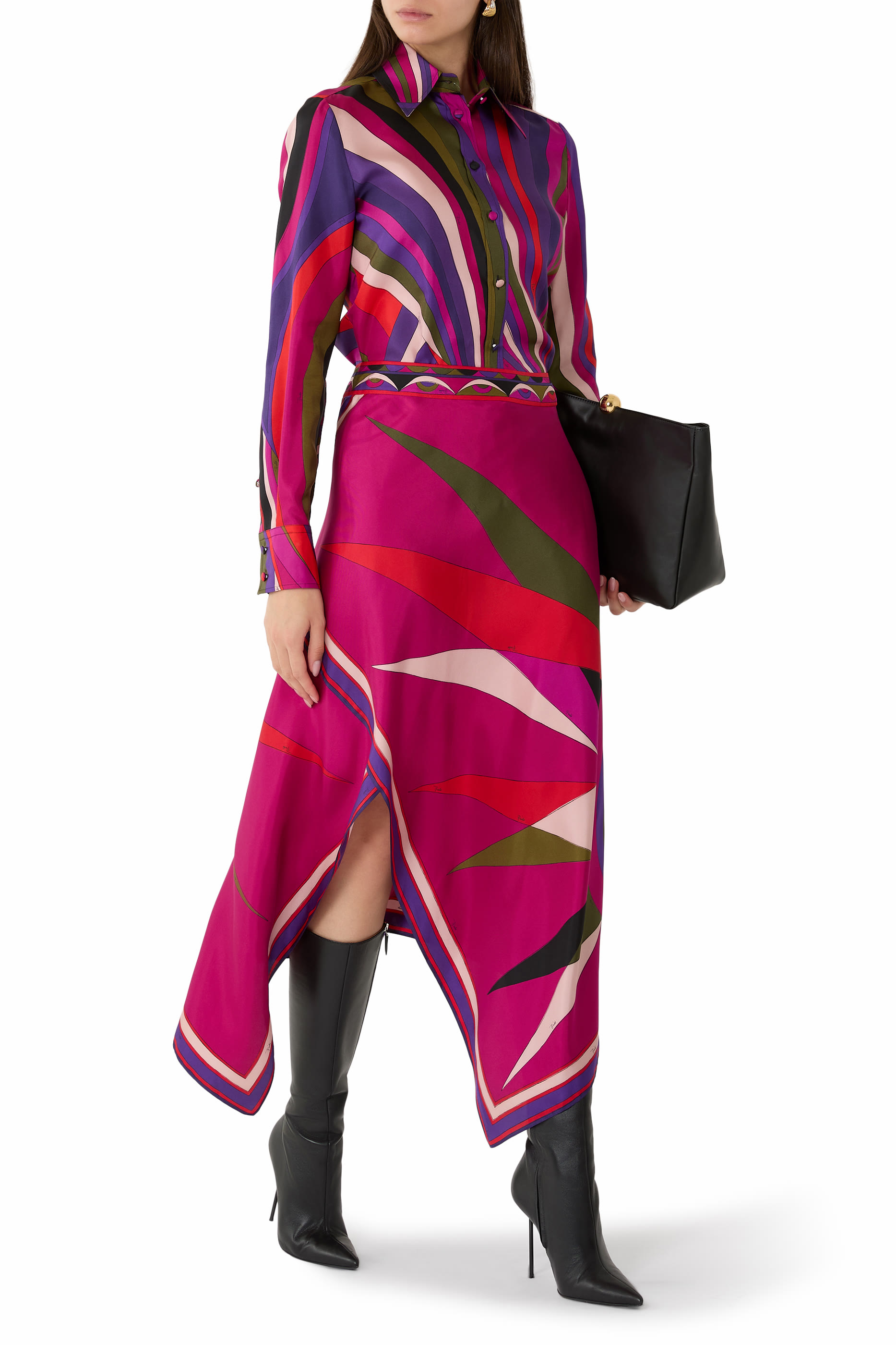 Hawaii Print Asymmetrical Skirt