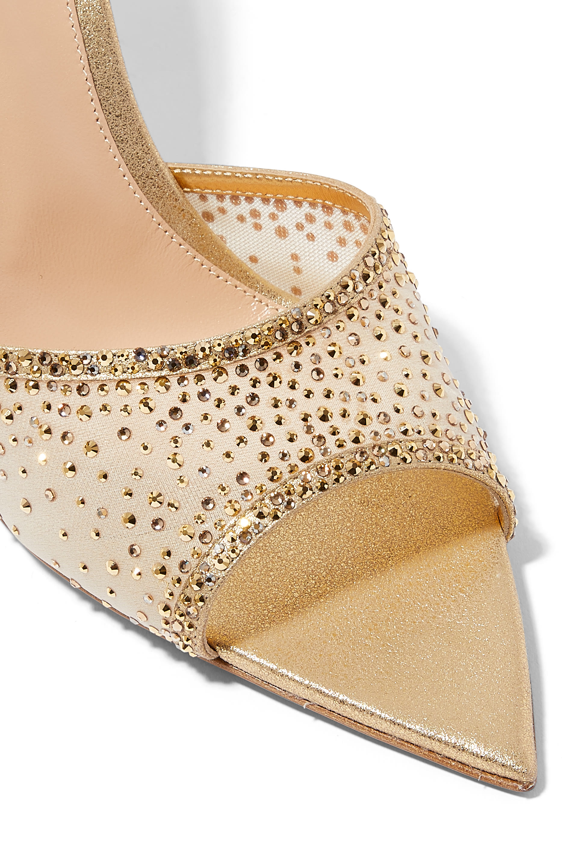Rania 85 Embellished Mules in Suede and Organza 