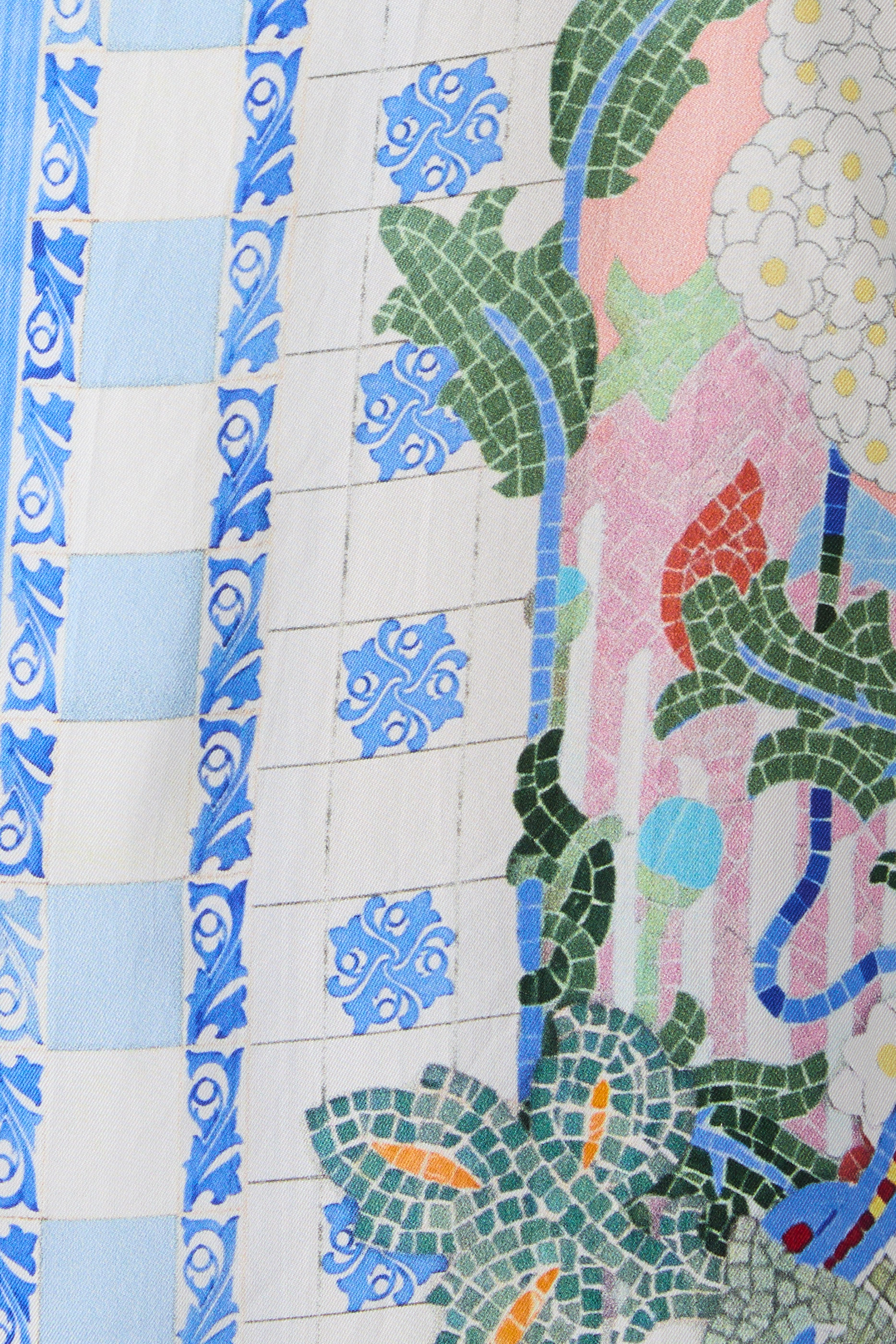 Printed Gathered Cuff Shirt