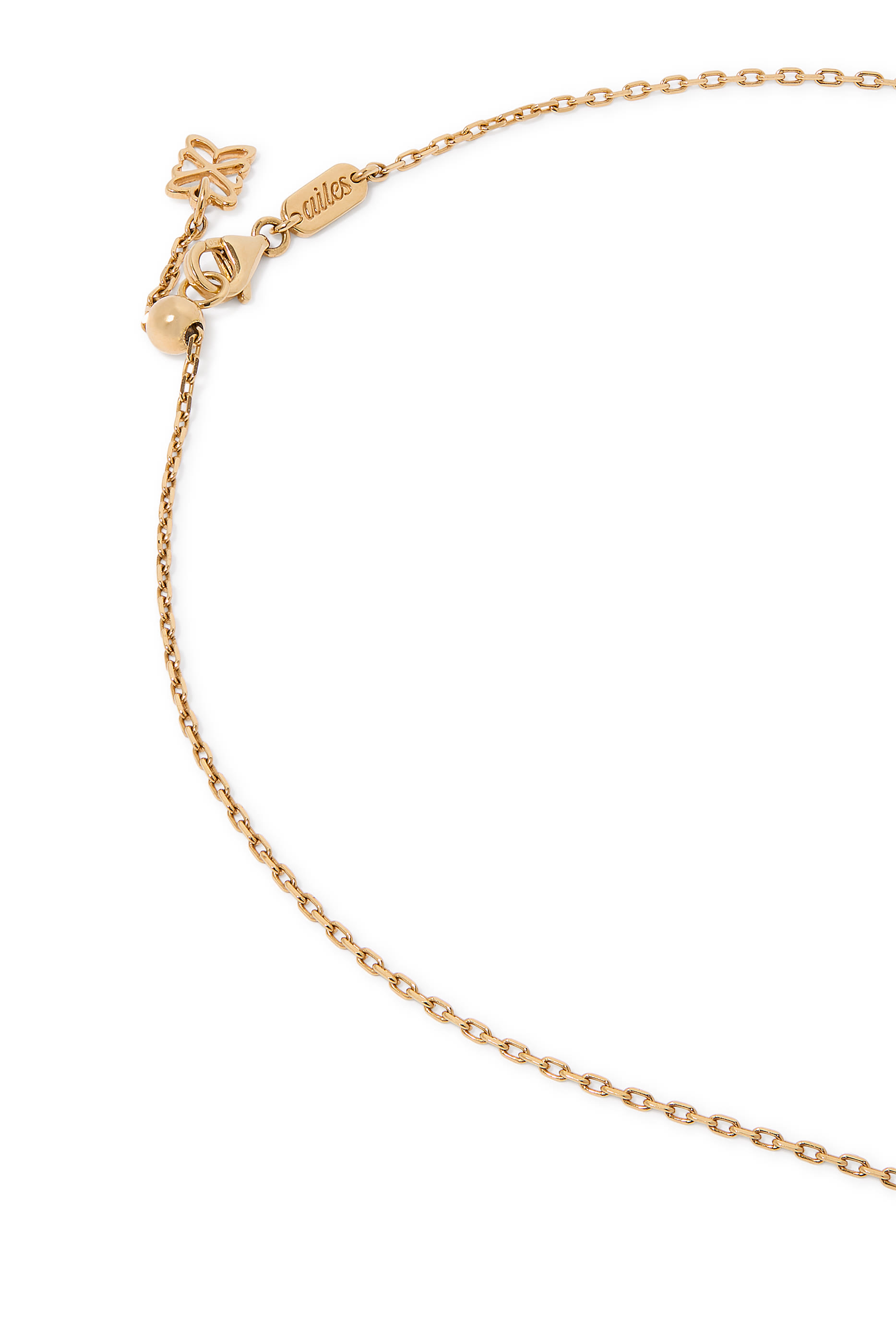 Padel Necklace, 18k Yellow Gold & Enamel