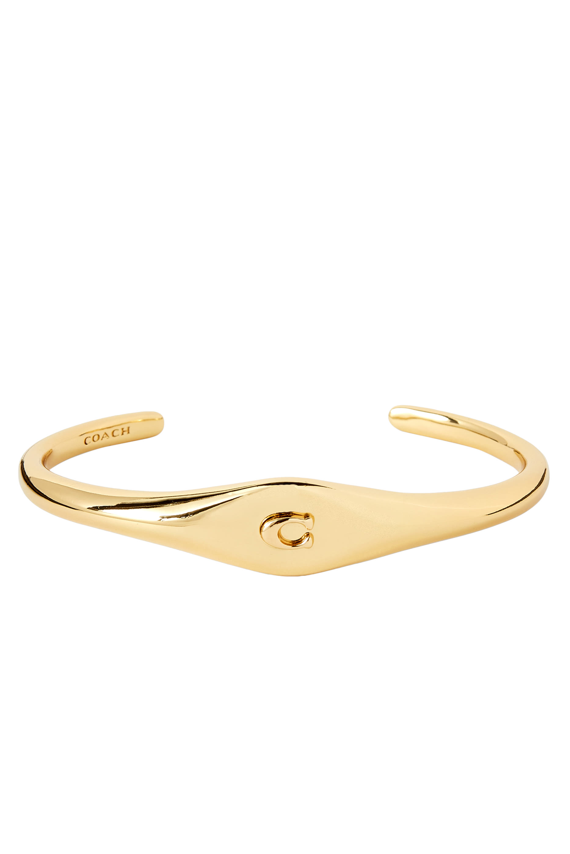 Signet Sculpted C Open Cuff, Brass