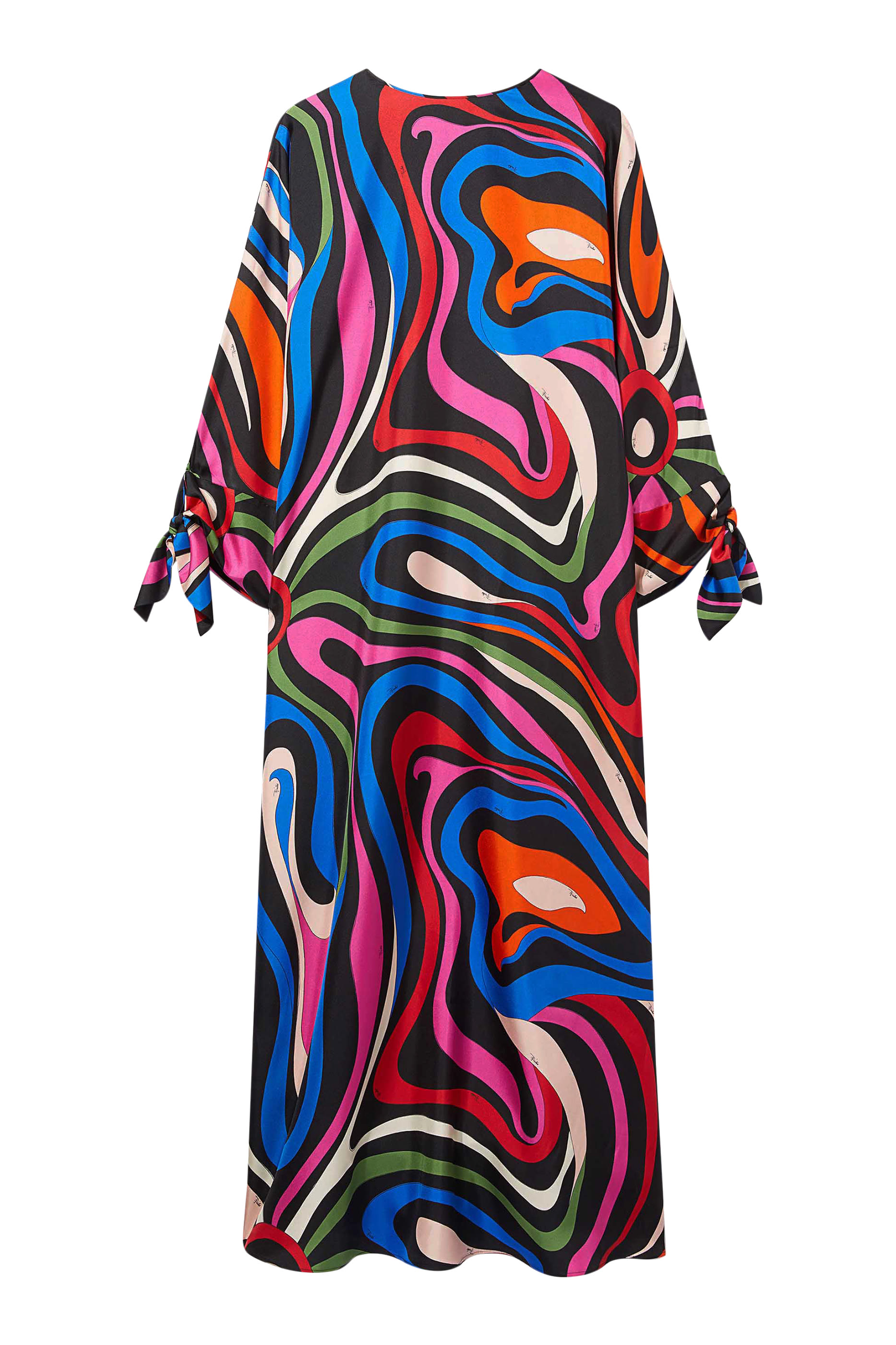 Marmo-Print Silk-Twill Kaftan Dress