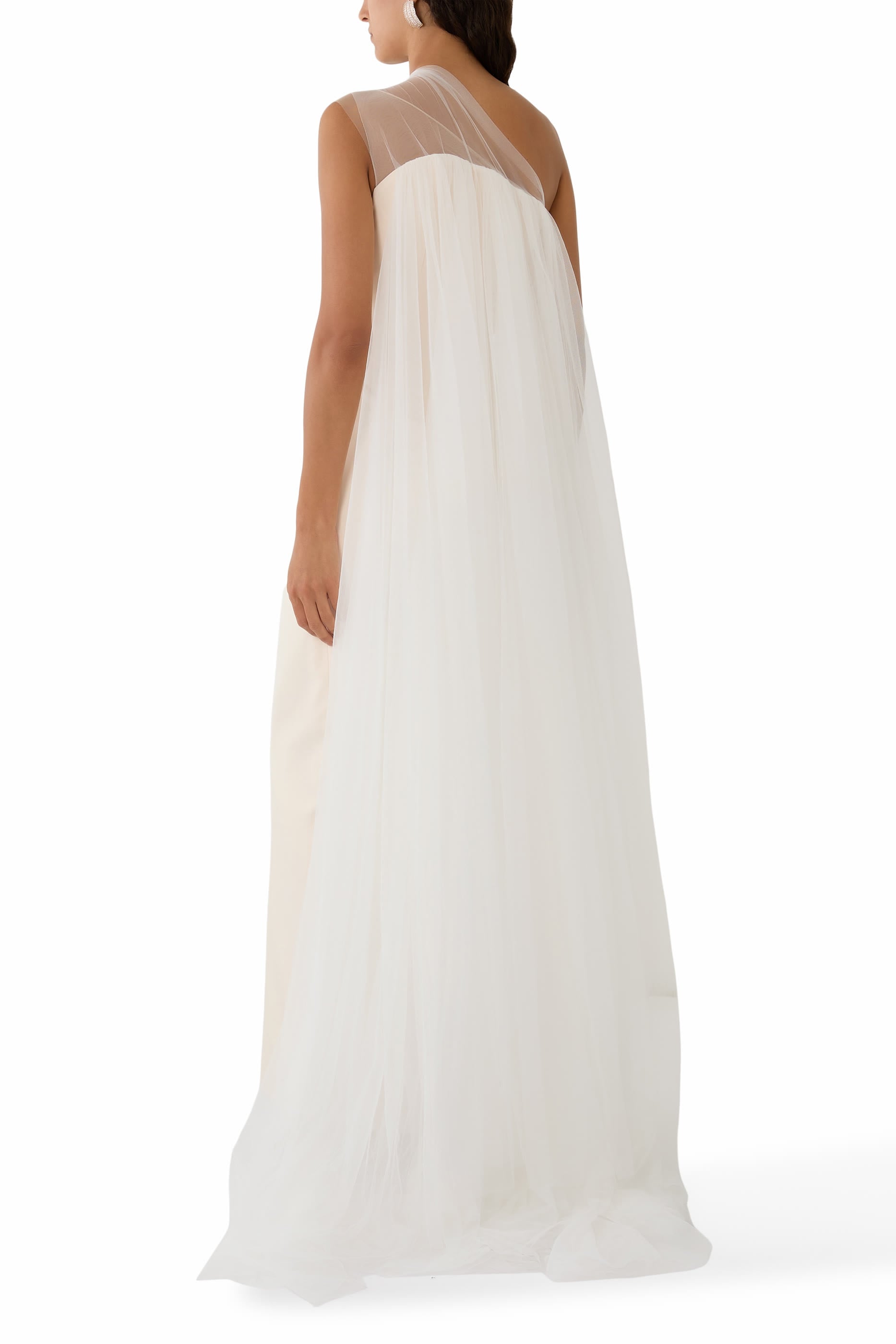 Asymmetric Crepe Gown 