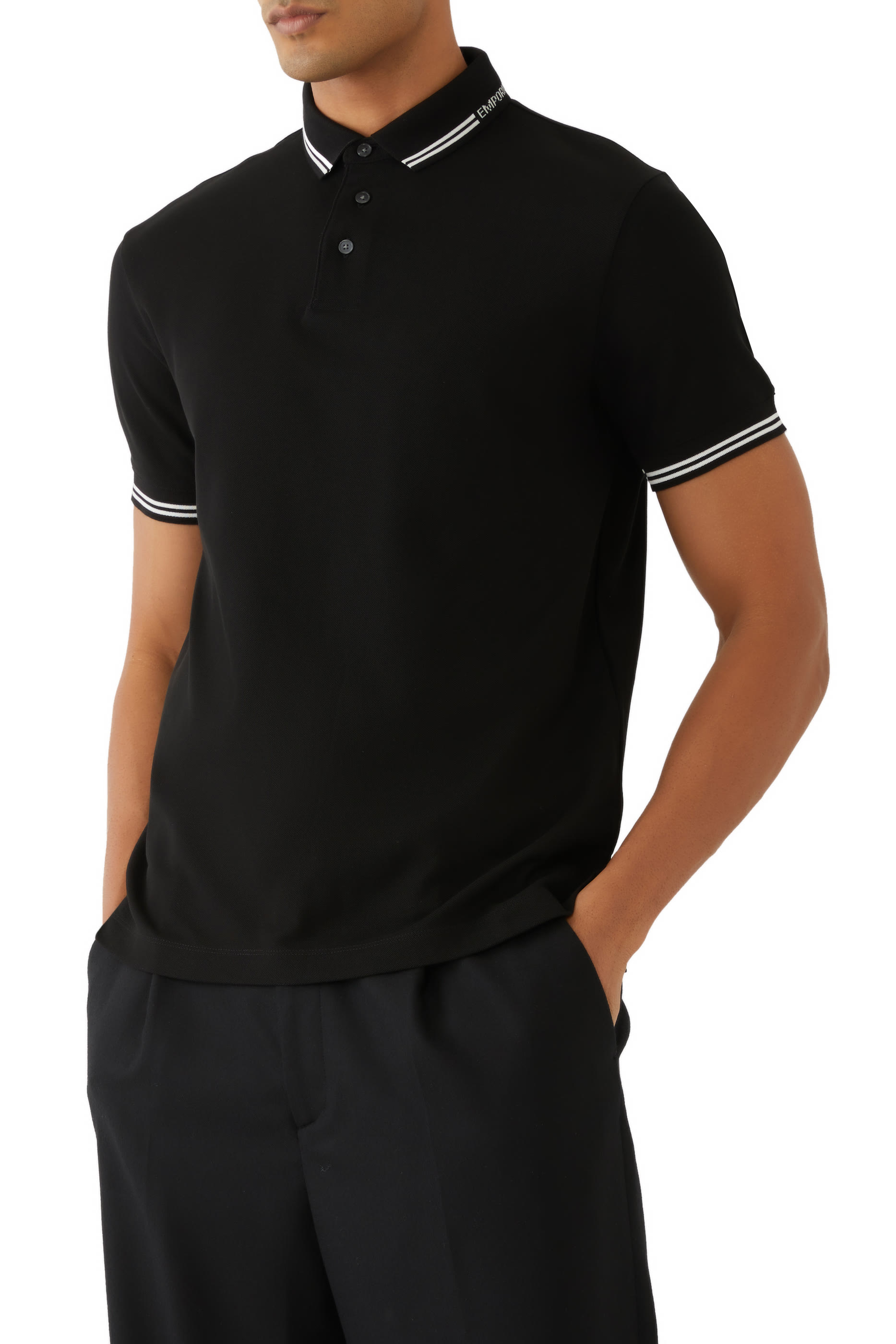 Jersey Polo Shirt with Placed Logo