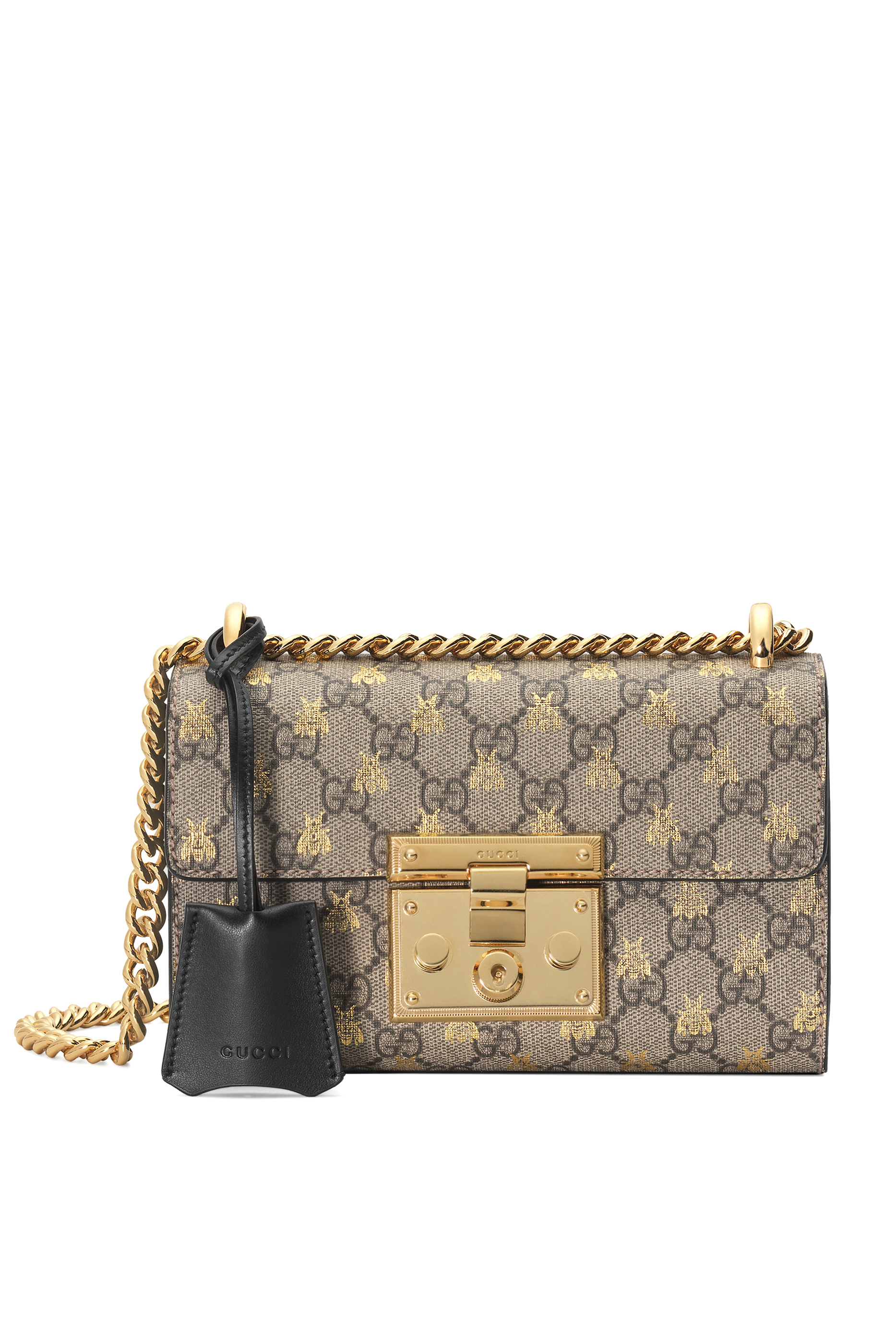 Padlock Small GG Bees Shoulder Bag