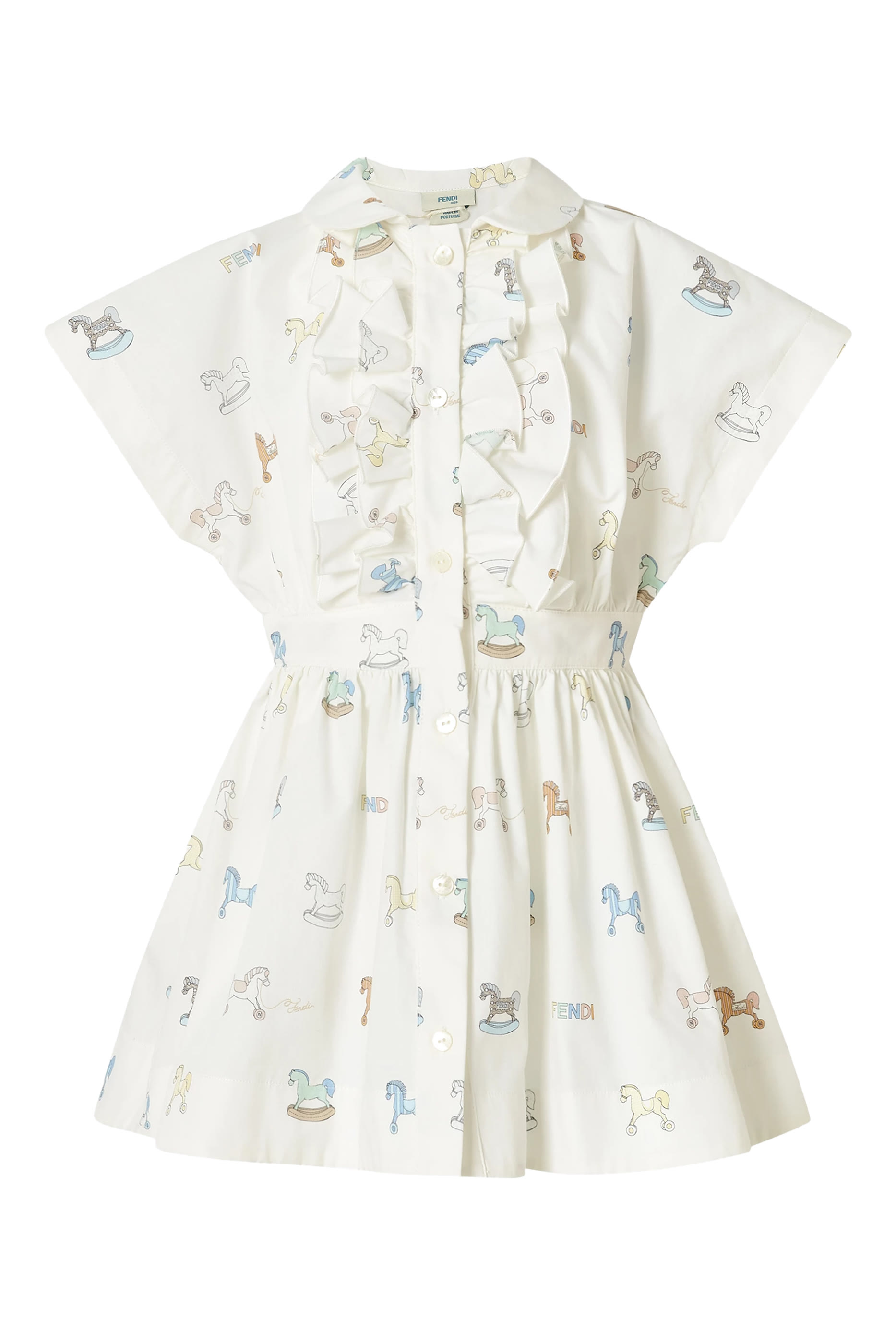 Kids All-Over Horses Print Dress
