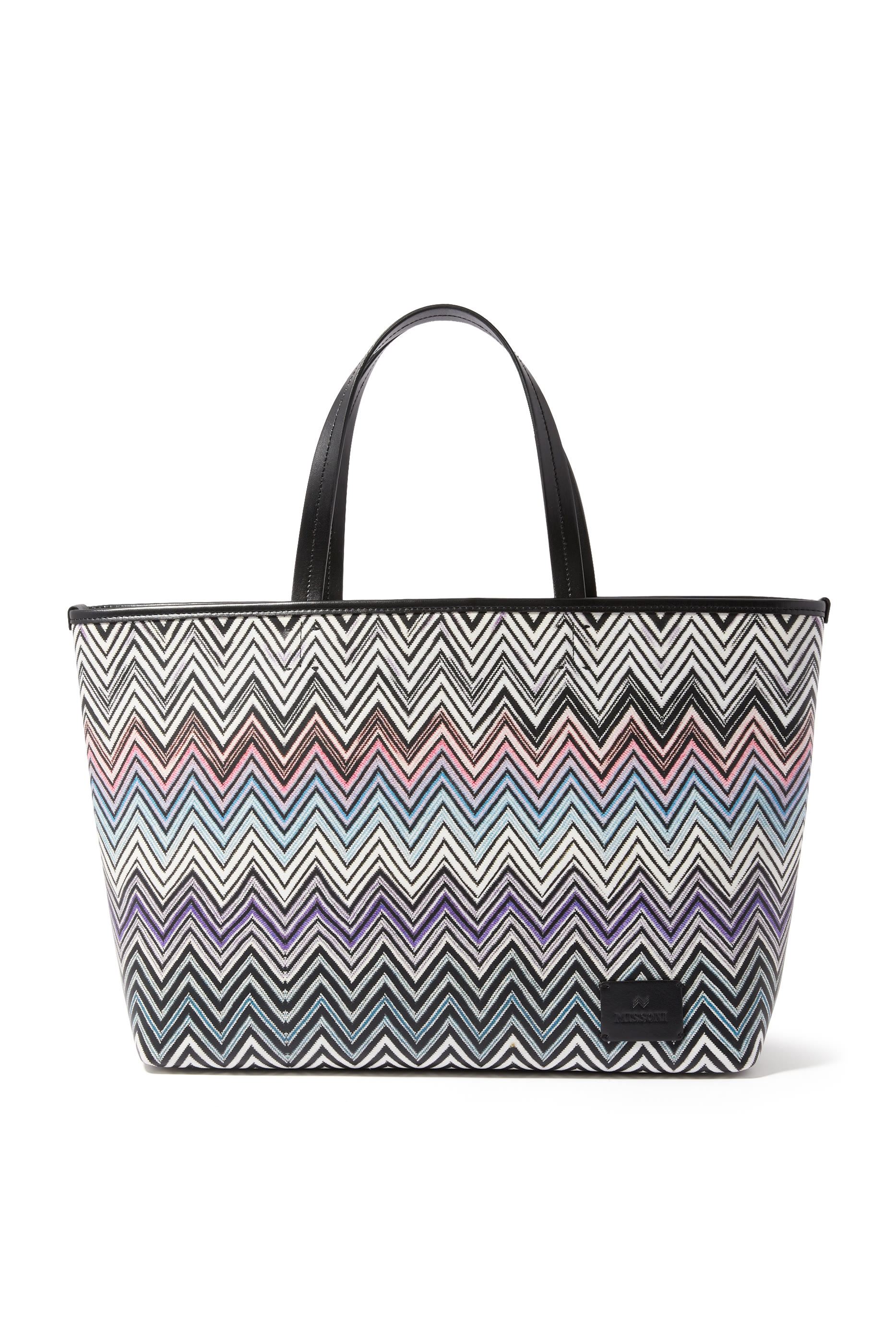 Zigzag Coated Fabric Medium Tote Bag
