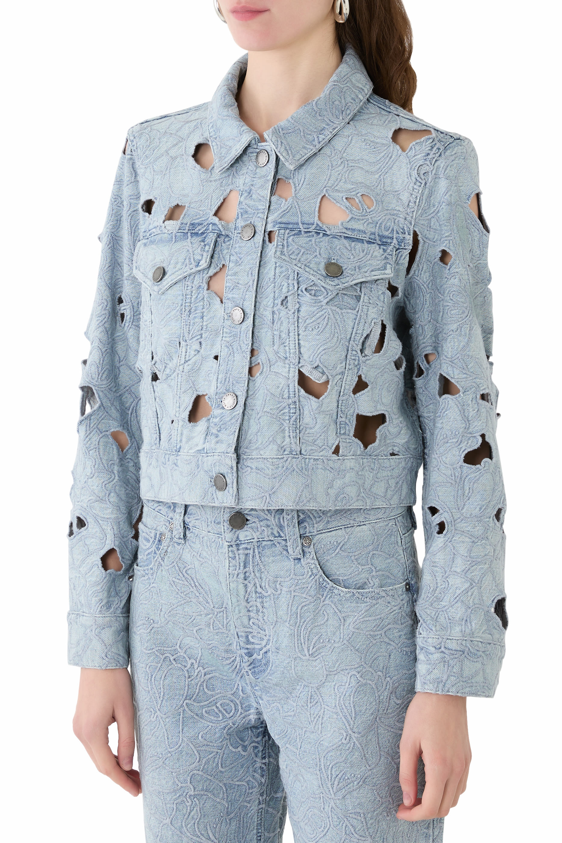 Chloe Laser-Cut Denim Jacket 