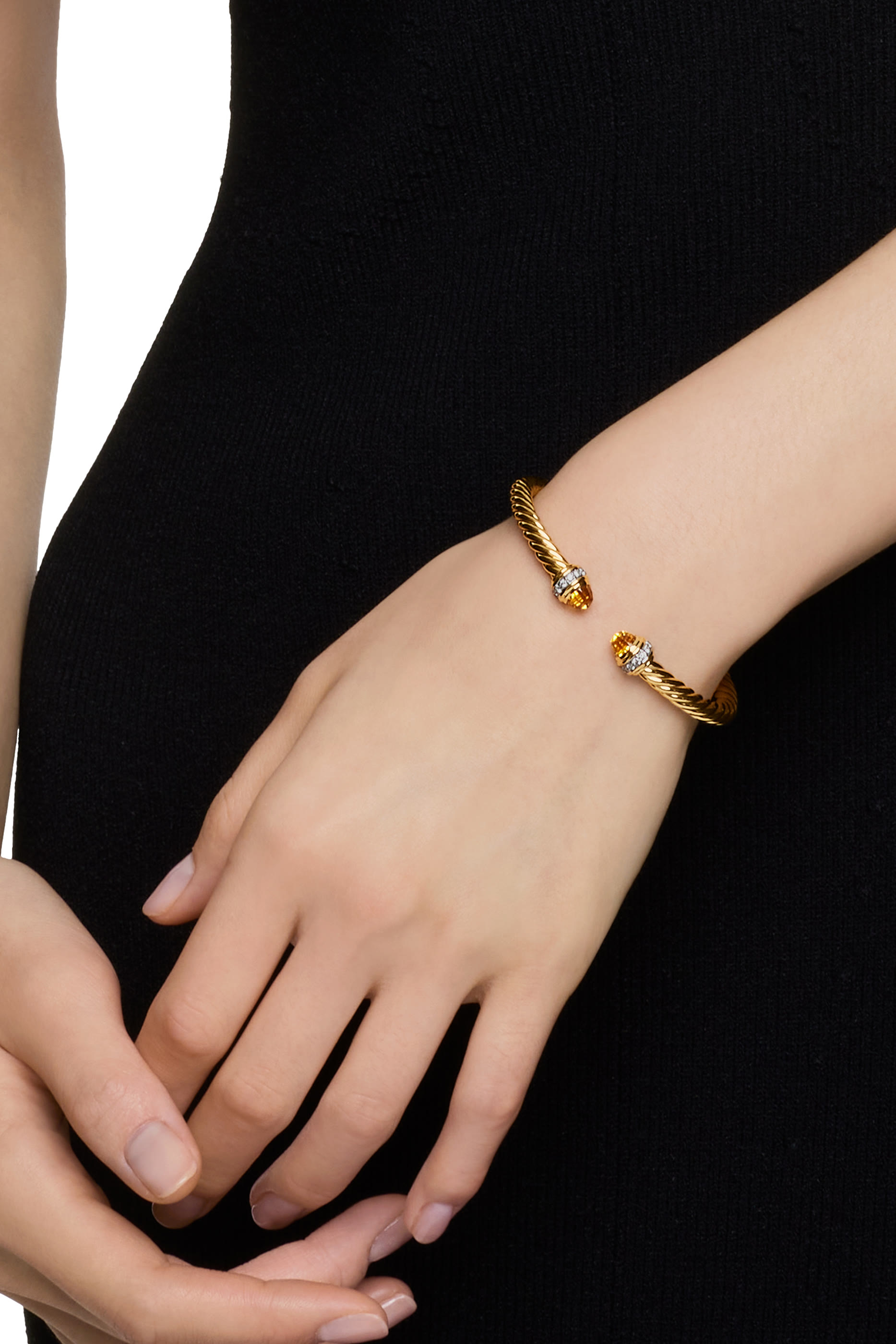 Classic Cablespira&reg; Bracelet, 18K Yellow Gold with Citrine & Diamonds