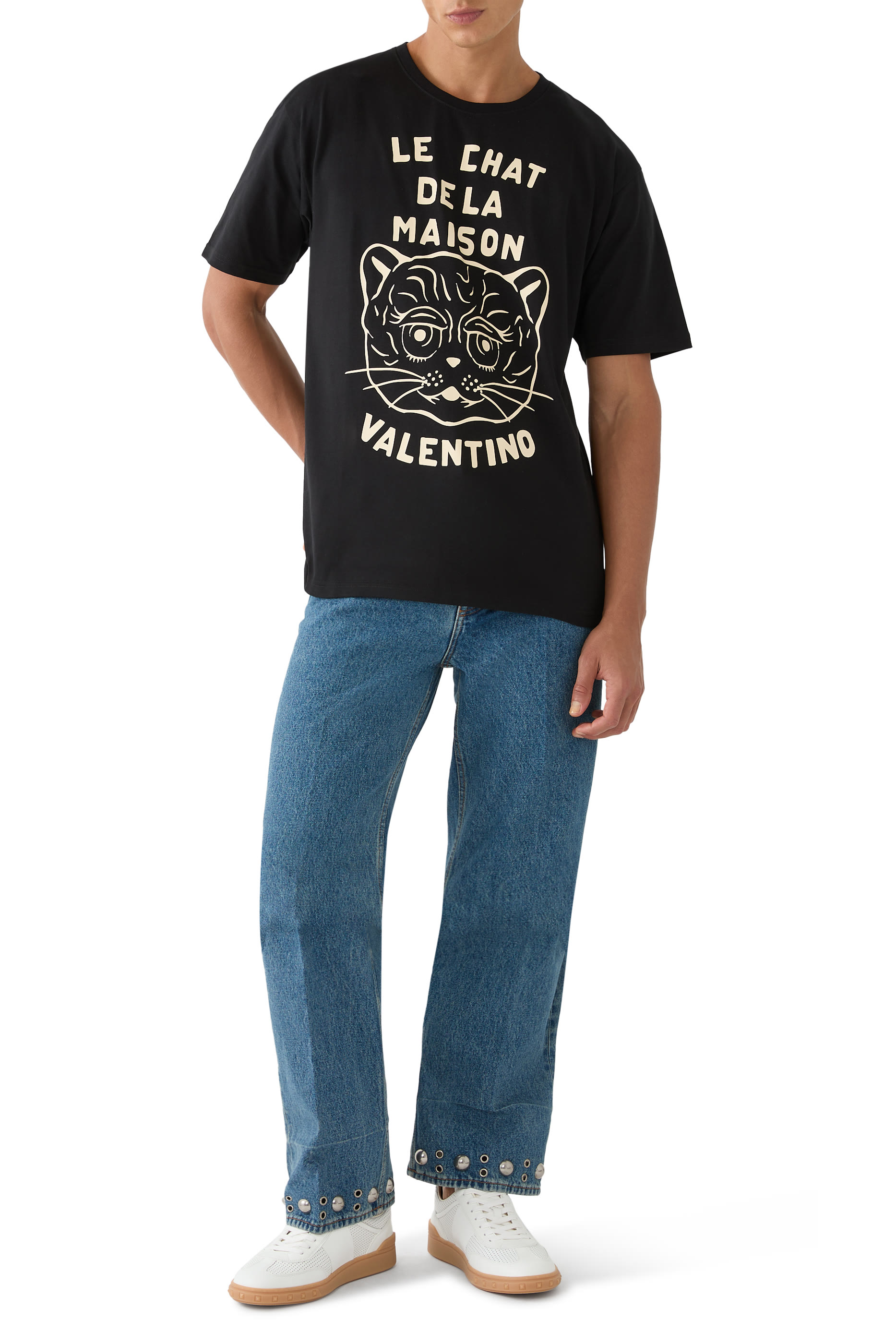 Chat De La Maison Print Cotton T-Shirt