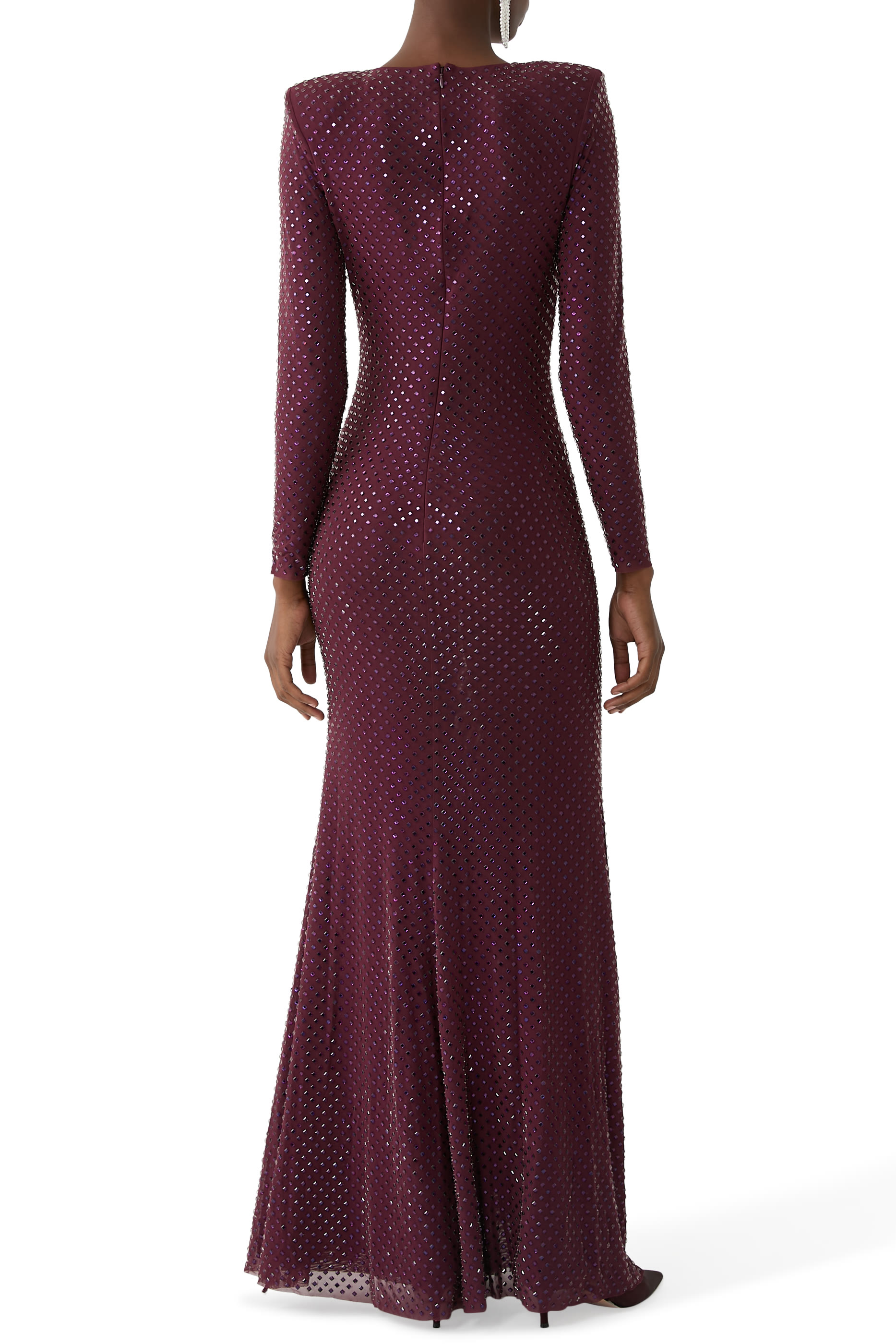 Rhinestone Keyhole Maxi Dress