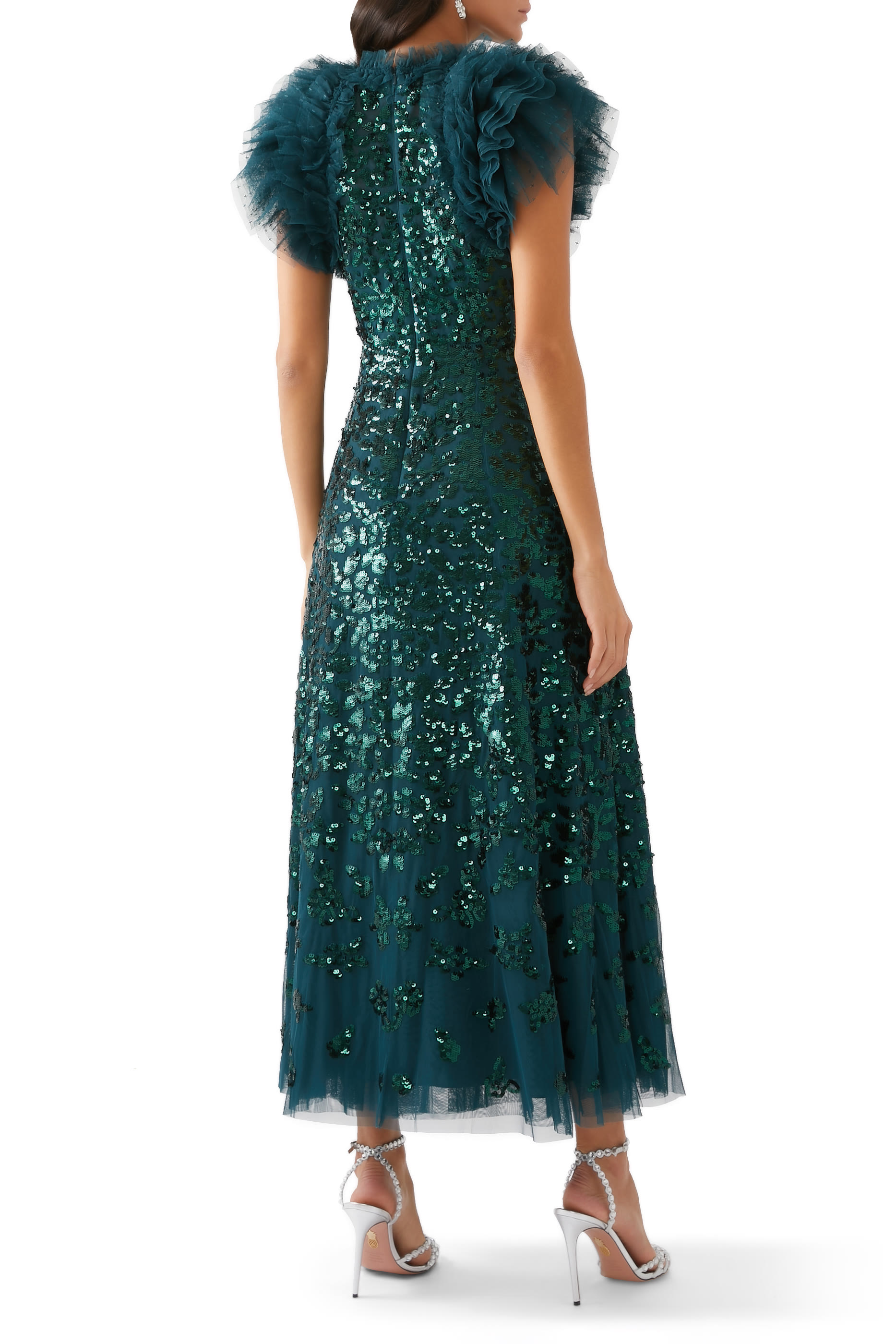 Sequin Rose Ankle Gown