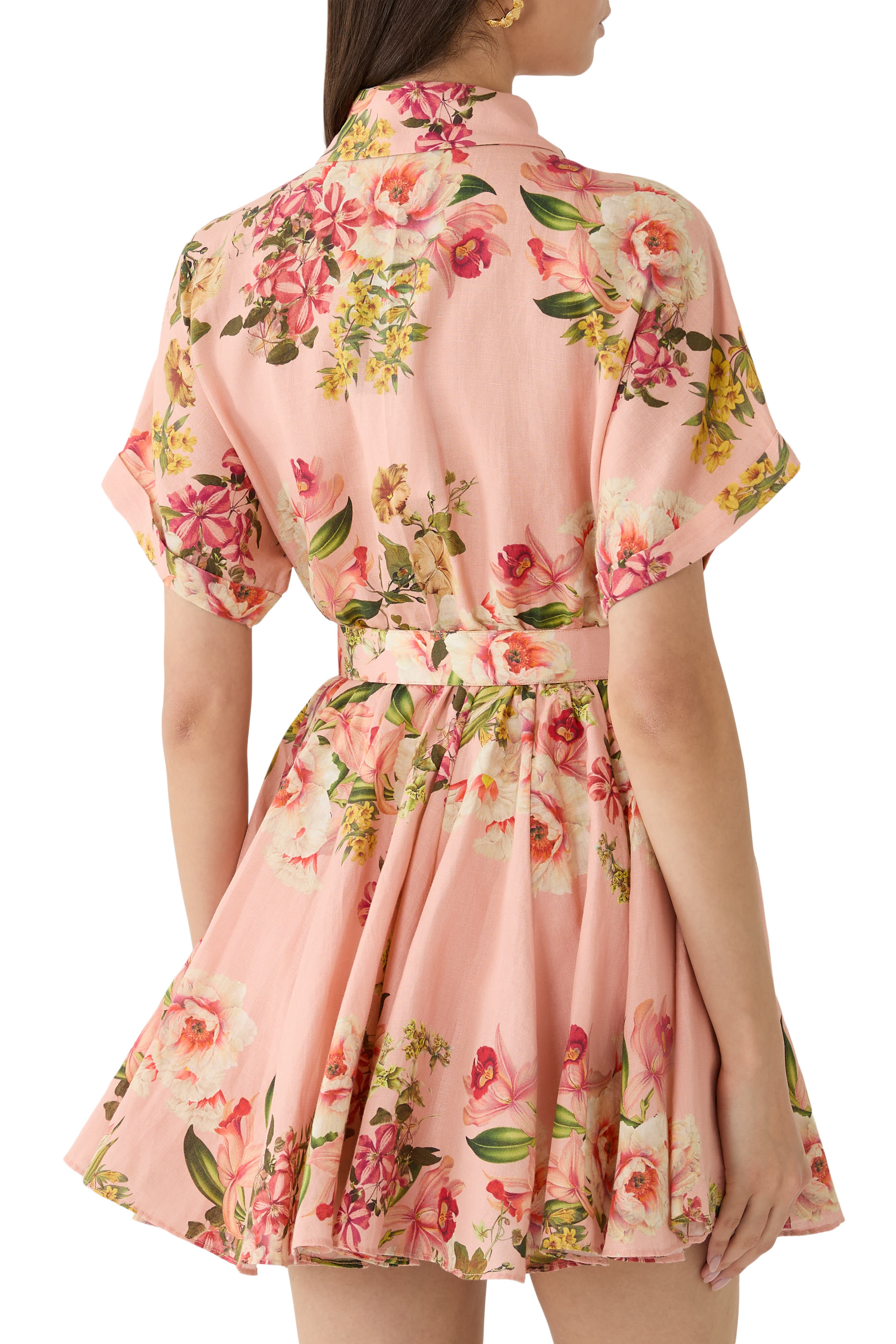 Dhun Floral-Print Collared Mini Dress