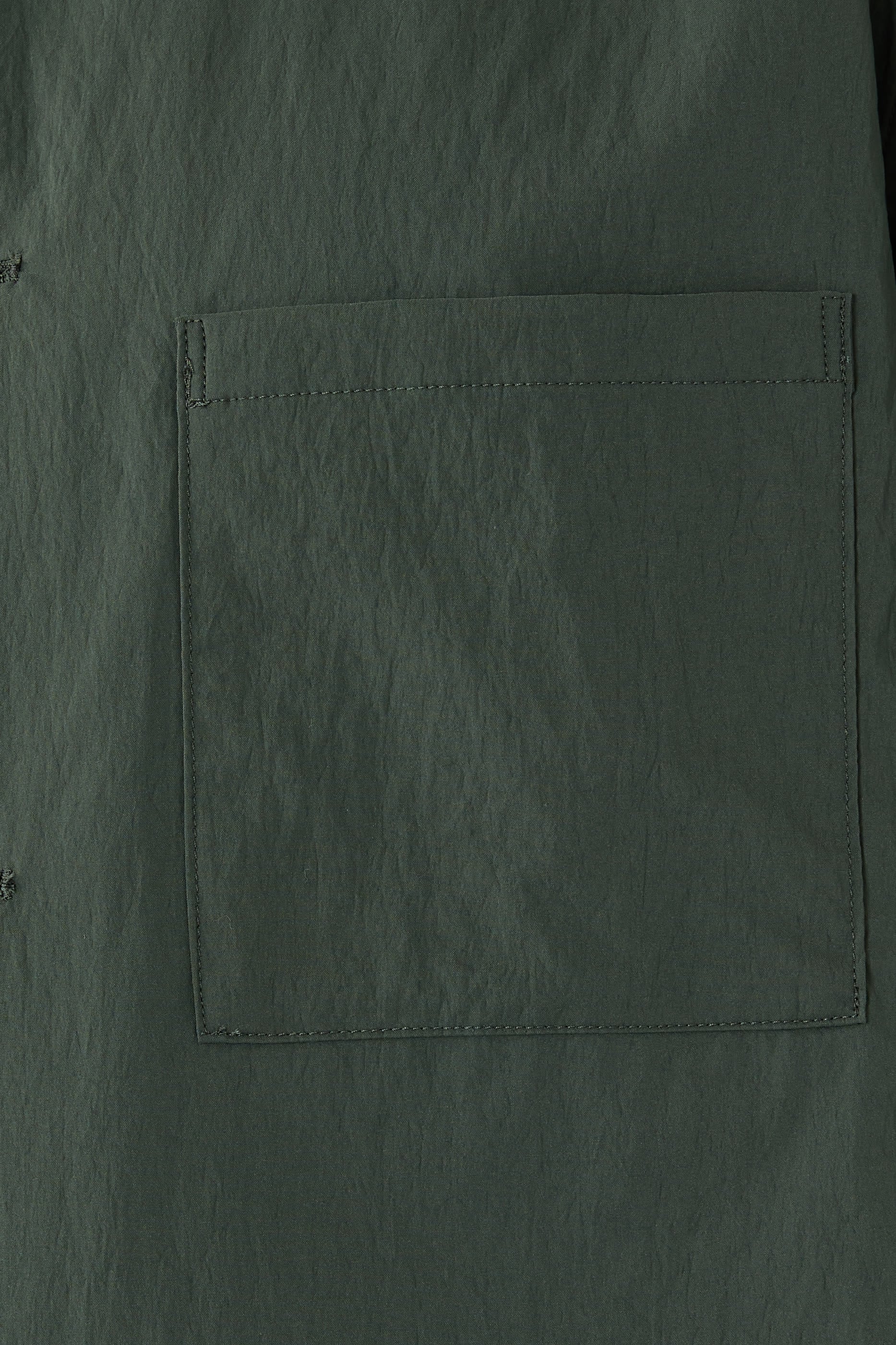 Short-Sleeve Overshirt  in Textured Nylon