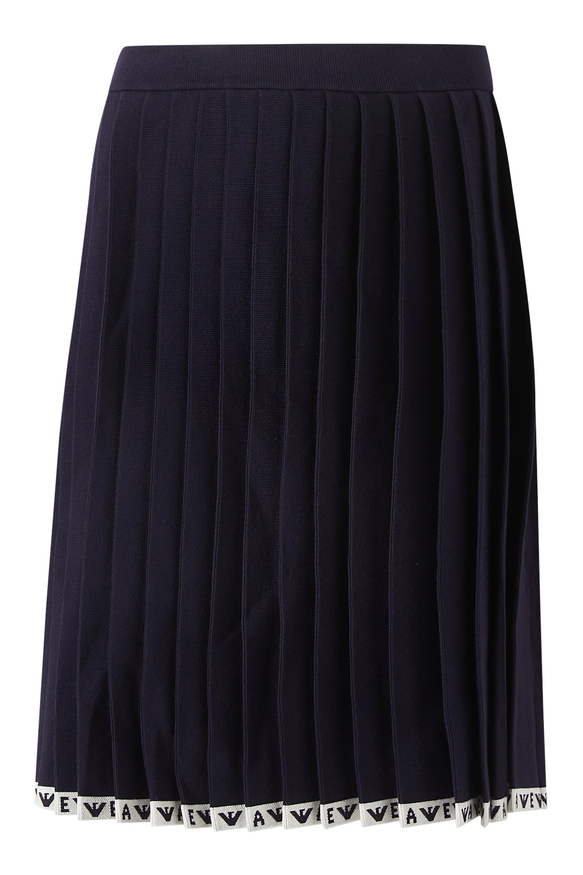 Kids Logo Trim Pleated Knit Skirt