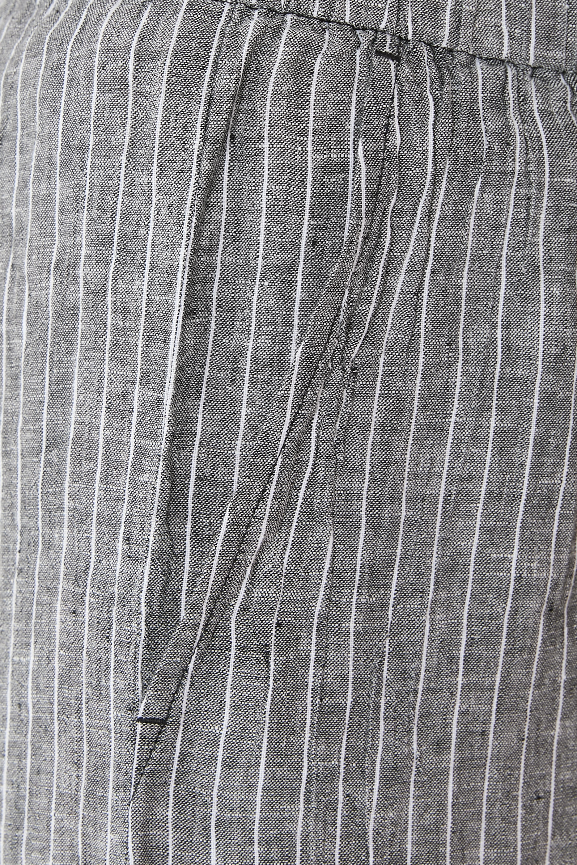 Puckered Organic Linen Wide-Leg Cropped Pants