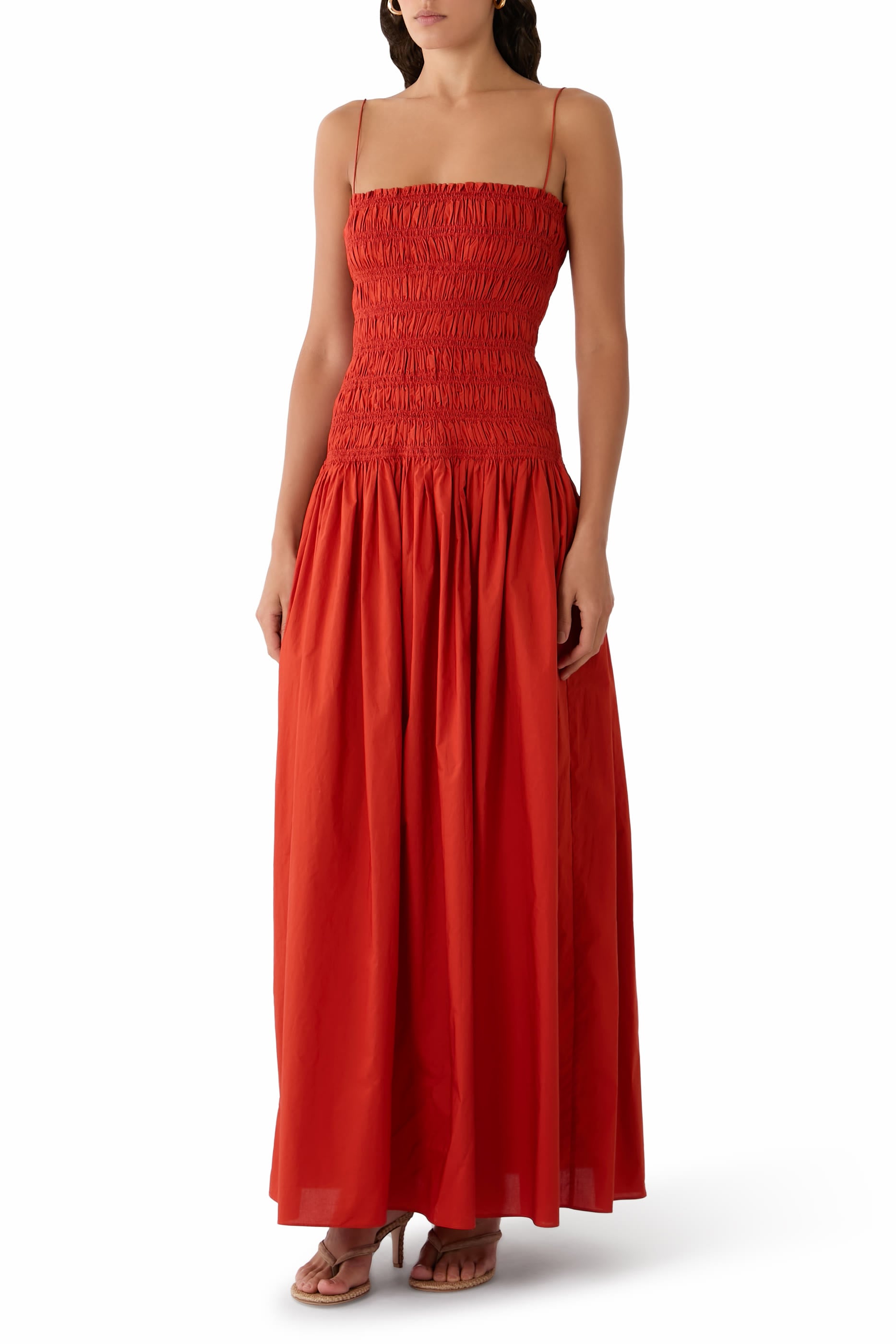 Shirred Drop Waist Dress