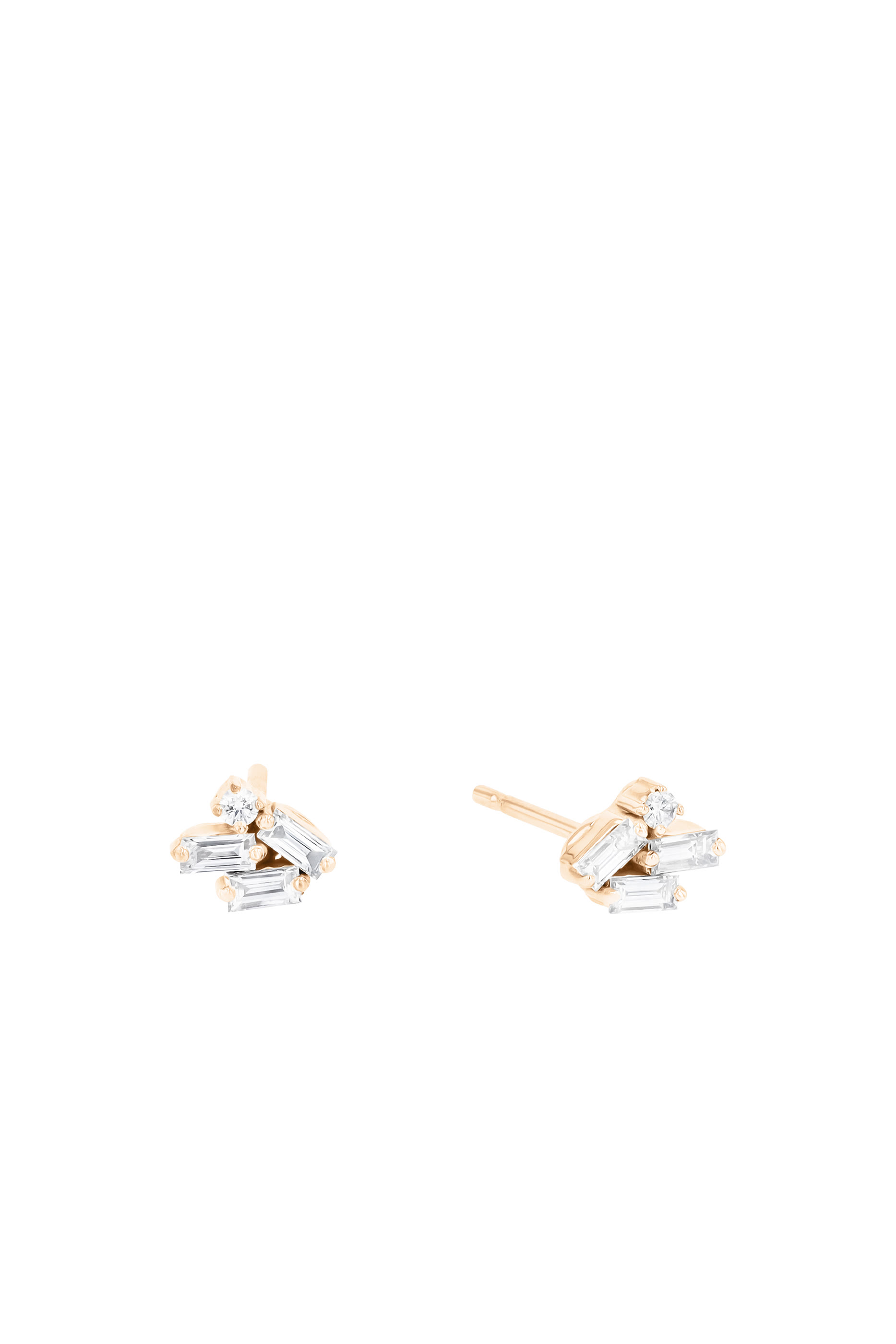 Bold Cluster Studs, 18K Rose Gold & Diamonds