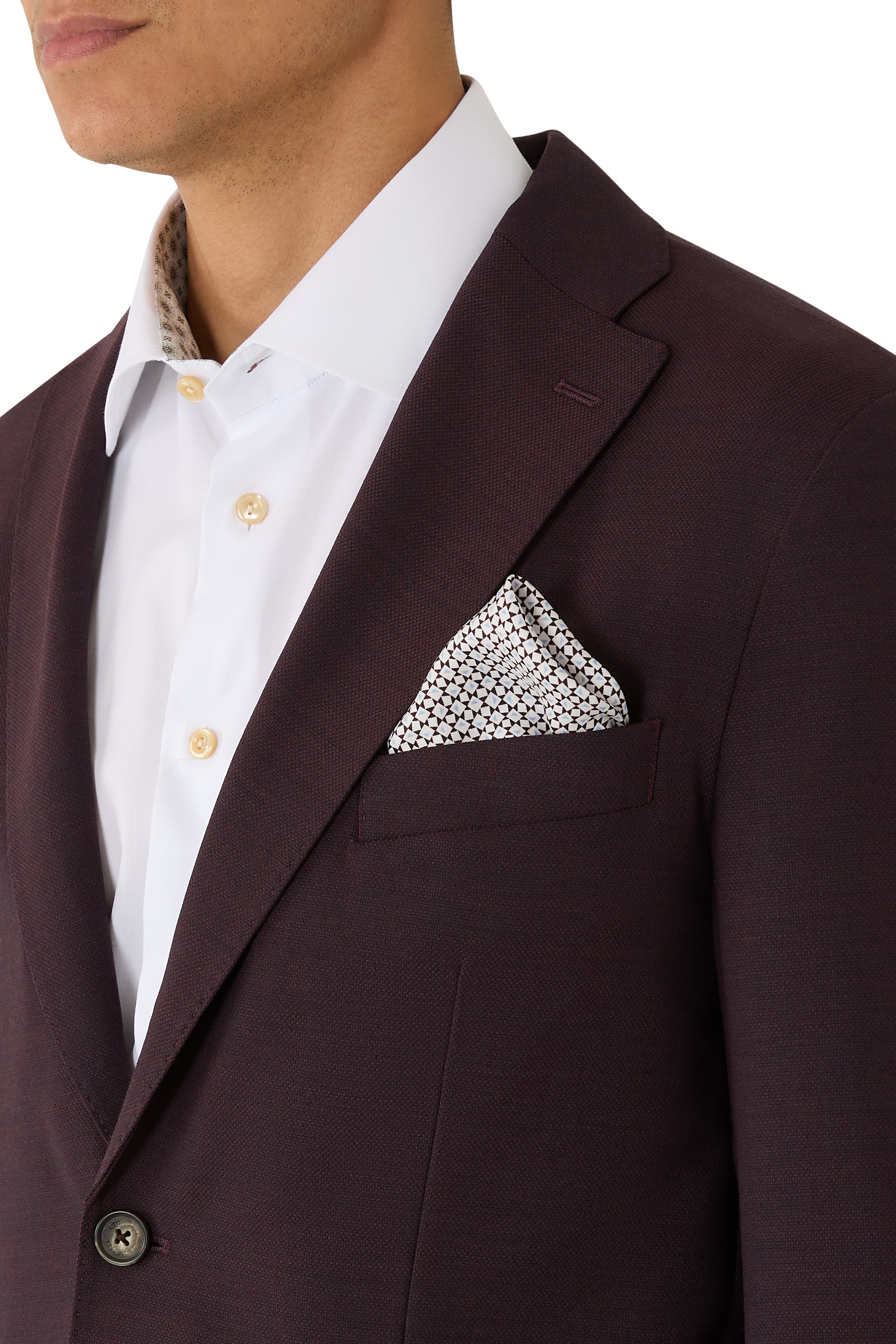 Geometric Silk Twill Pocket Square 