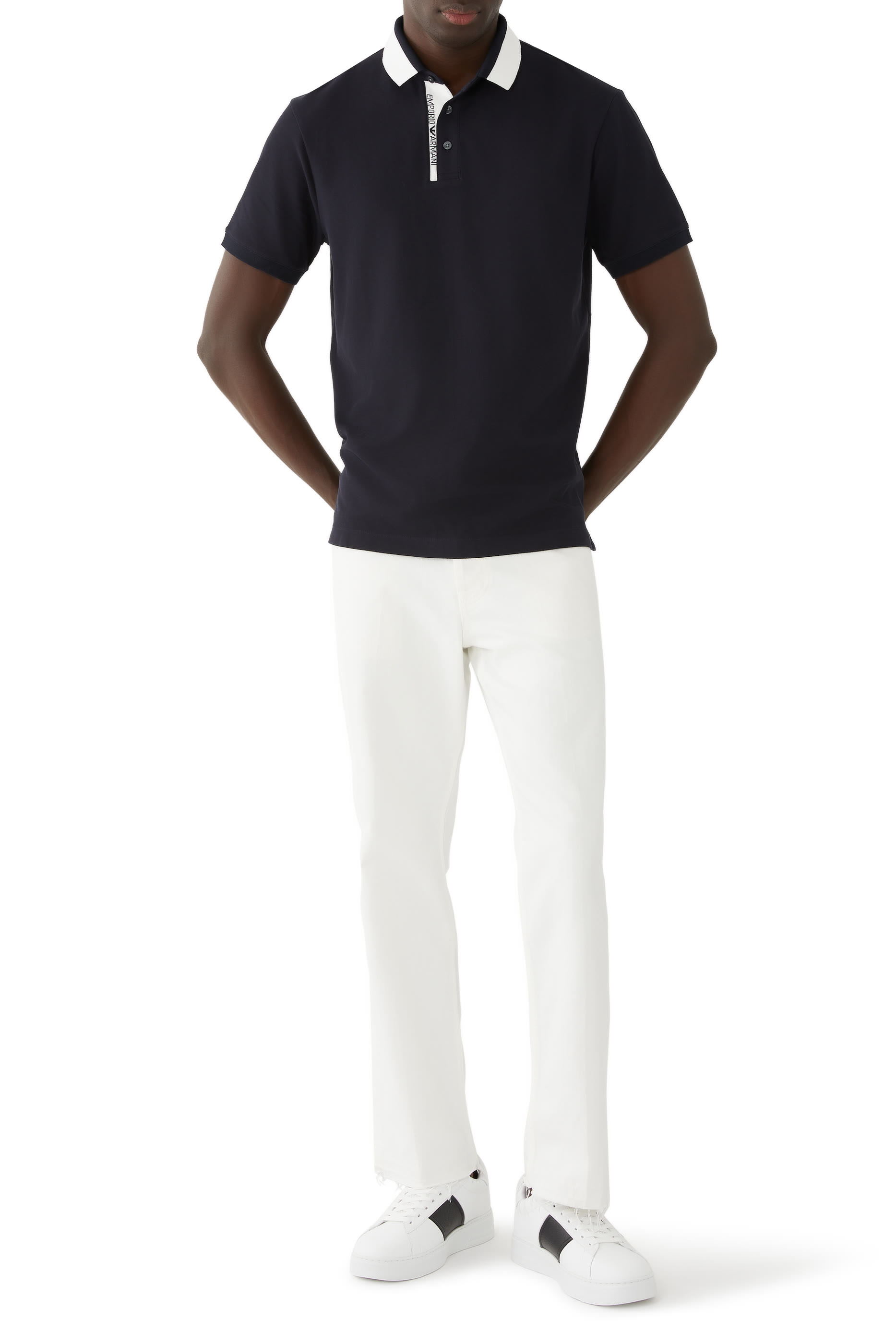 Jersey Polo Shirt with Placed Logo