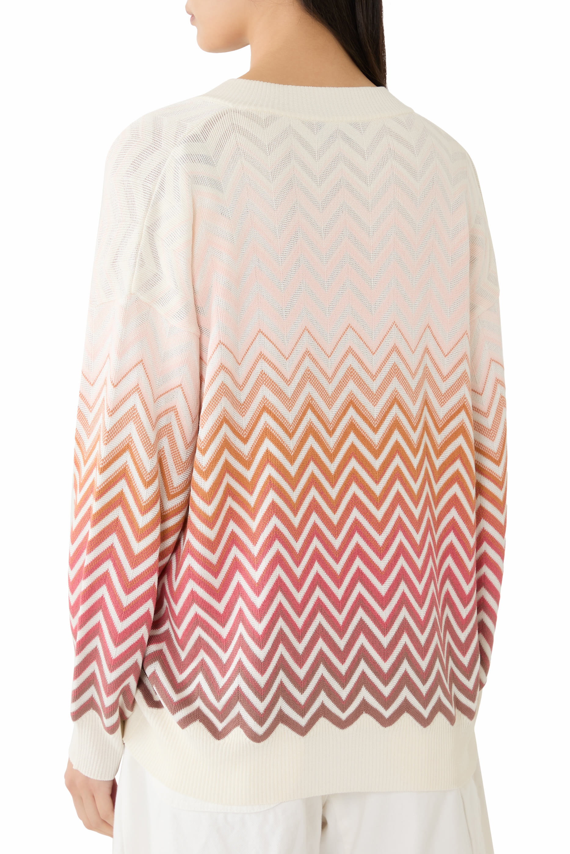 Oversized D&eacute;grad&eacute; Chevron Sweater