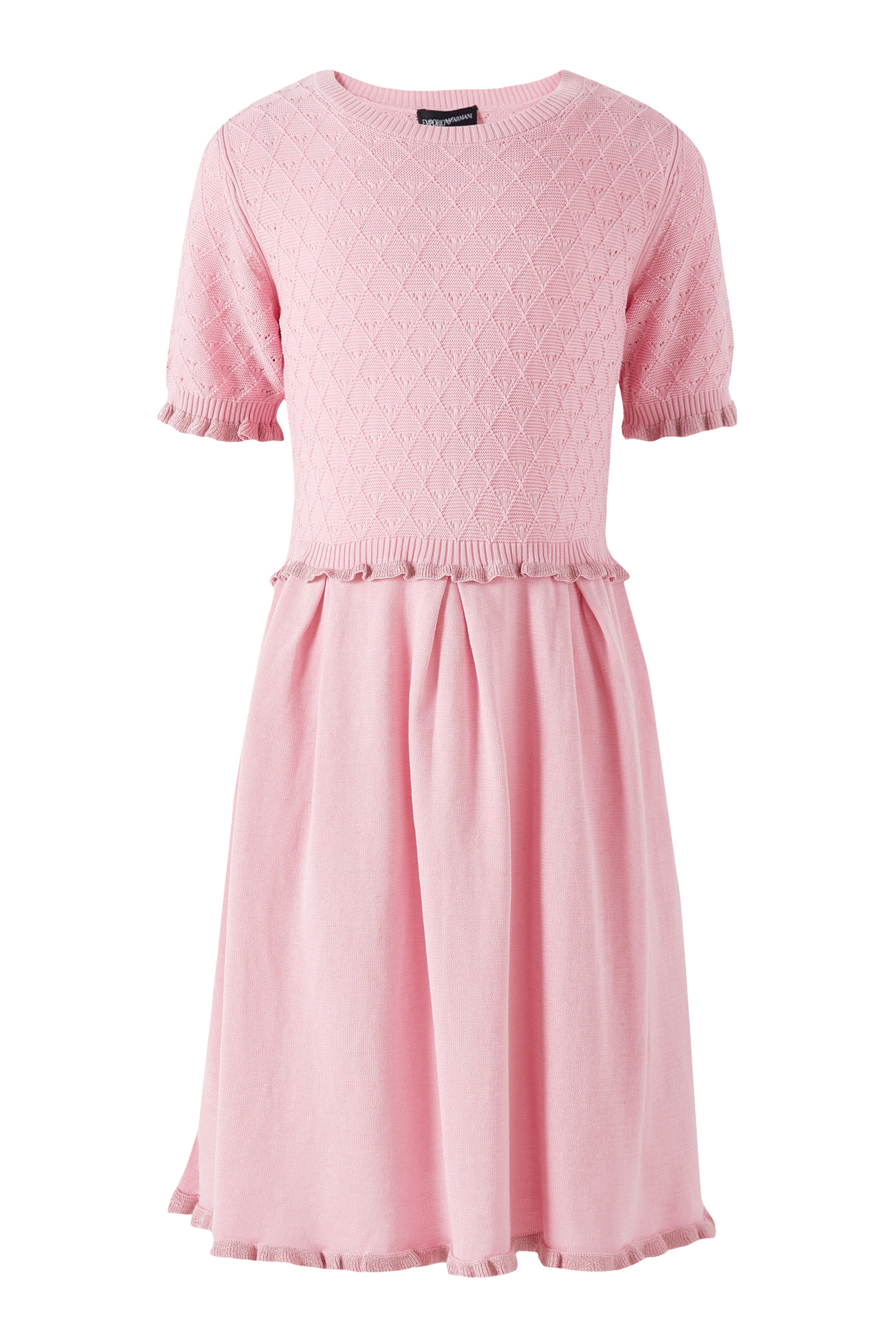 Kids Knit Dress with Lurex Ruffles