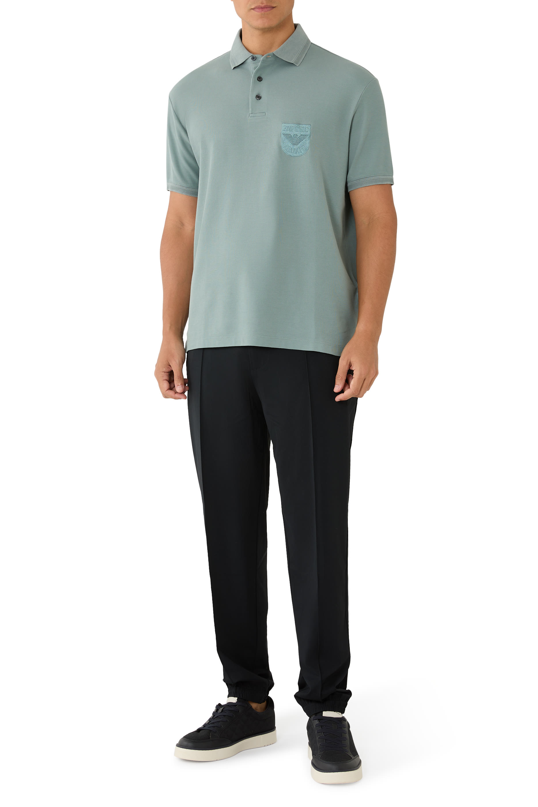 Eagle Patch Piqué Jersey Polo Shirt