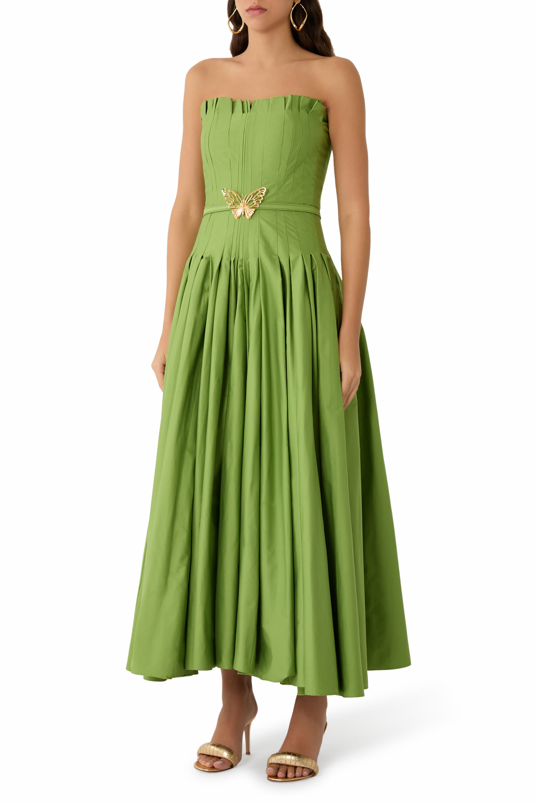 Strapless Cotton Twill Dress