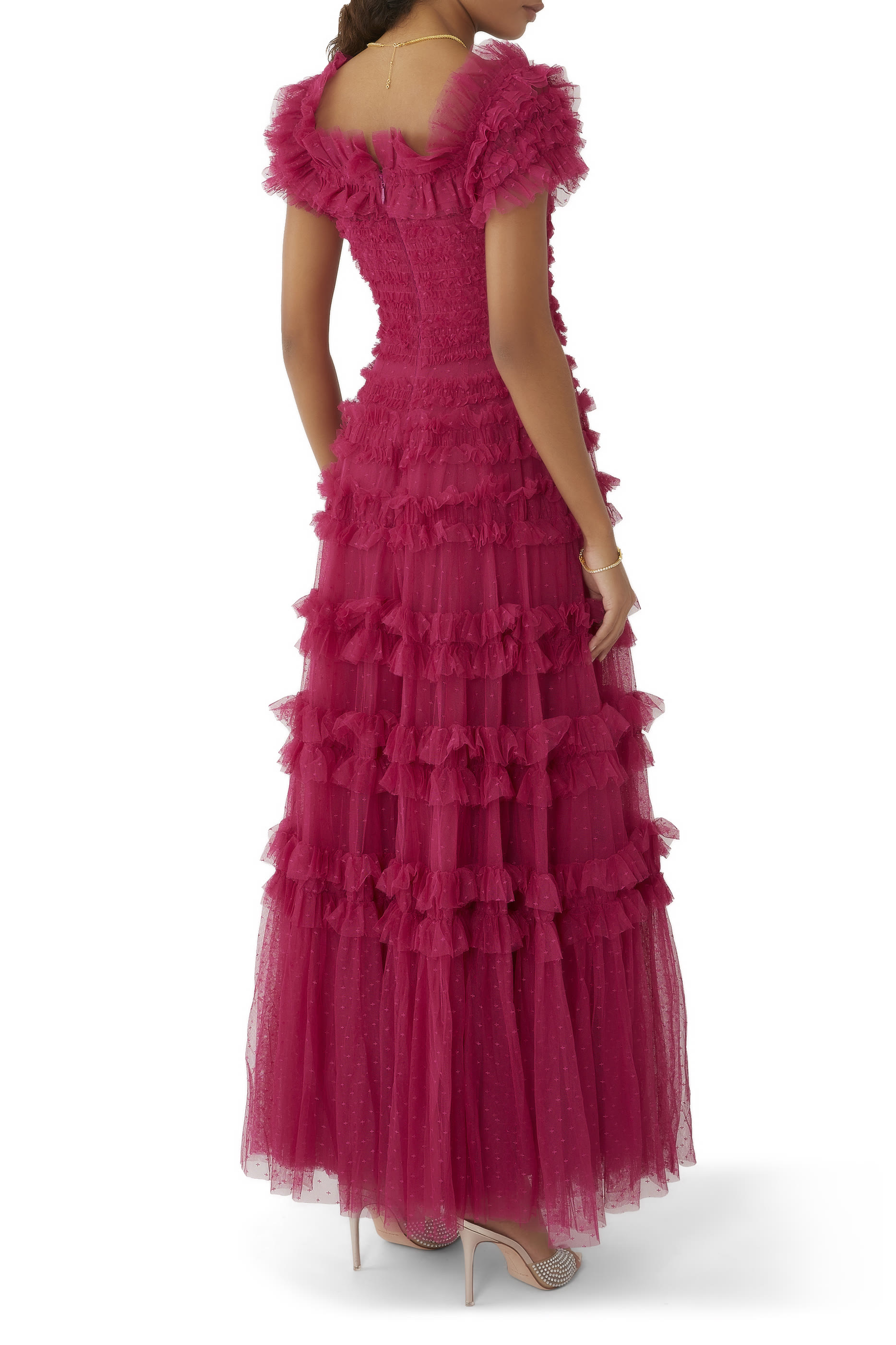 Lisette Ruffle Off Shoulder Gown