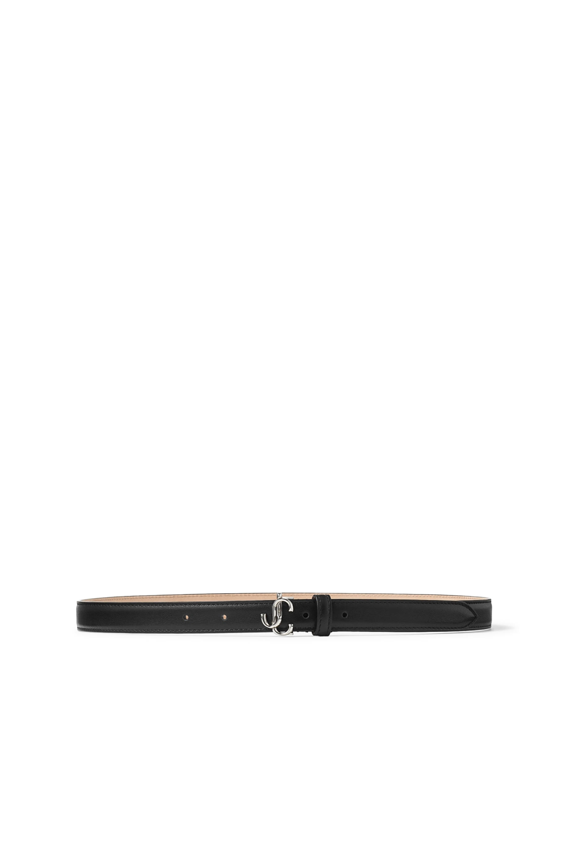 Black Smooth Leather Mini Belt