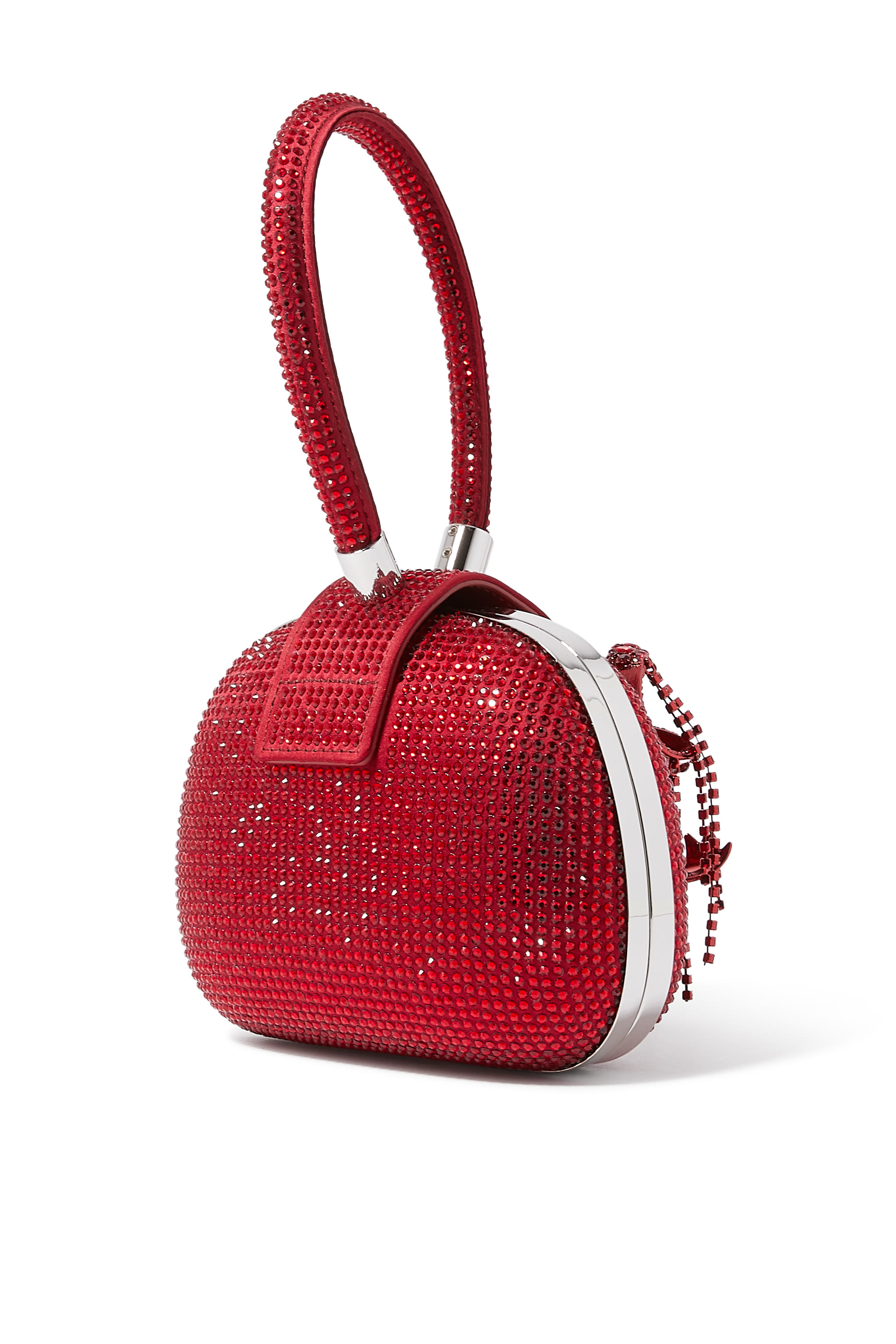 Rhinestone Top Handle Clutch Bag