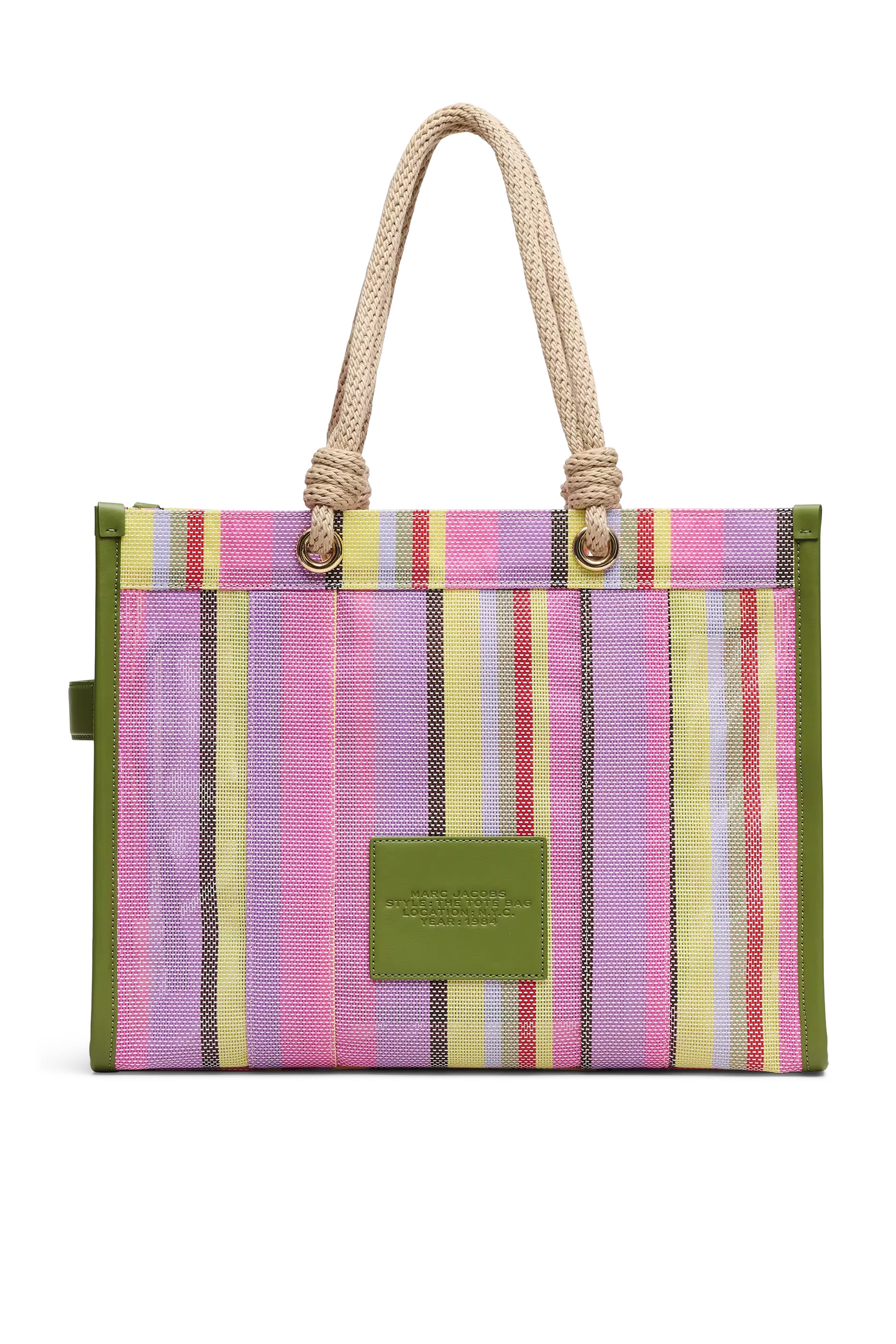 Stripe Mesh Large Tote Bag