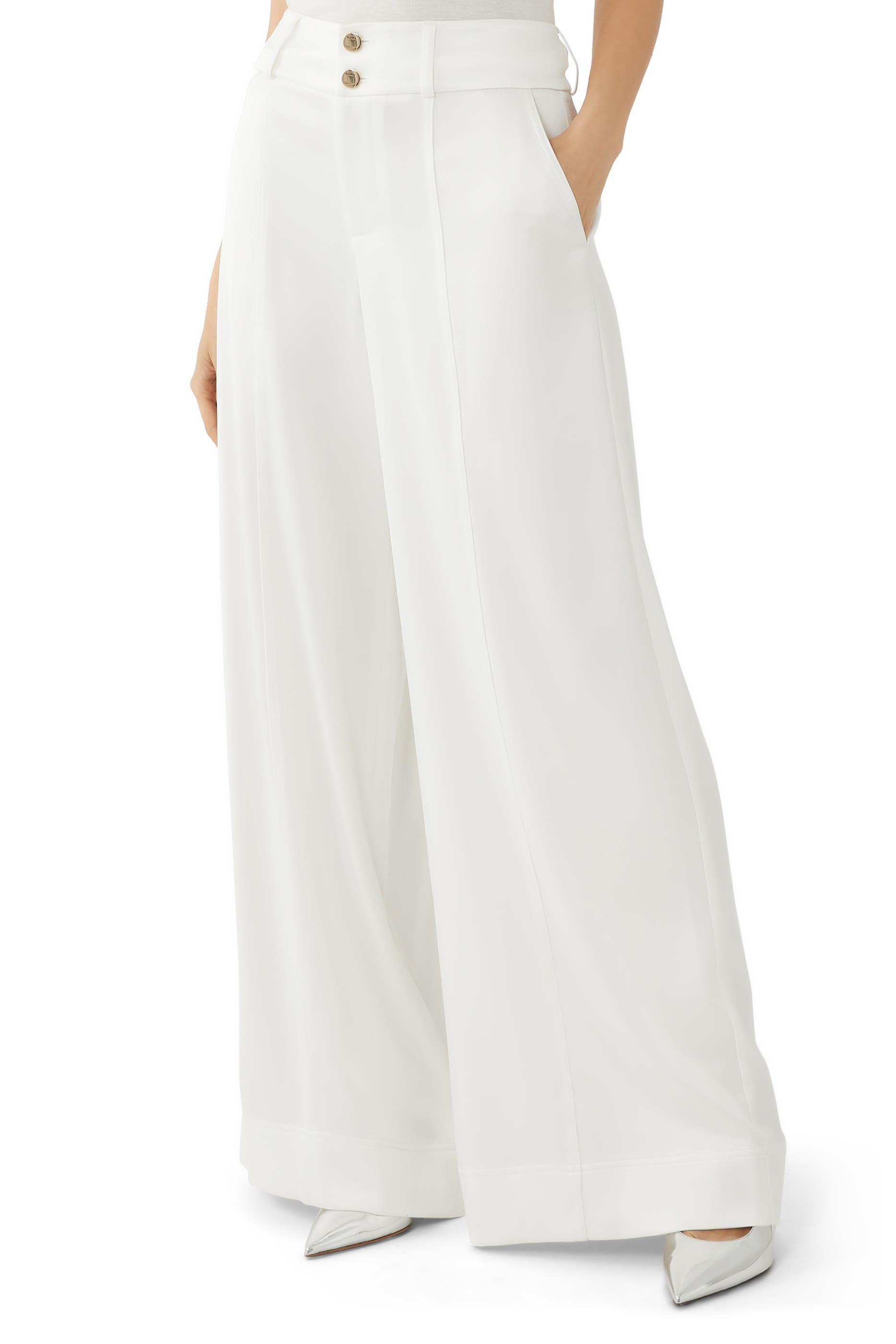 Mame High Rise Satin Cuffed Pants