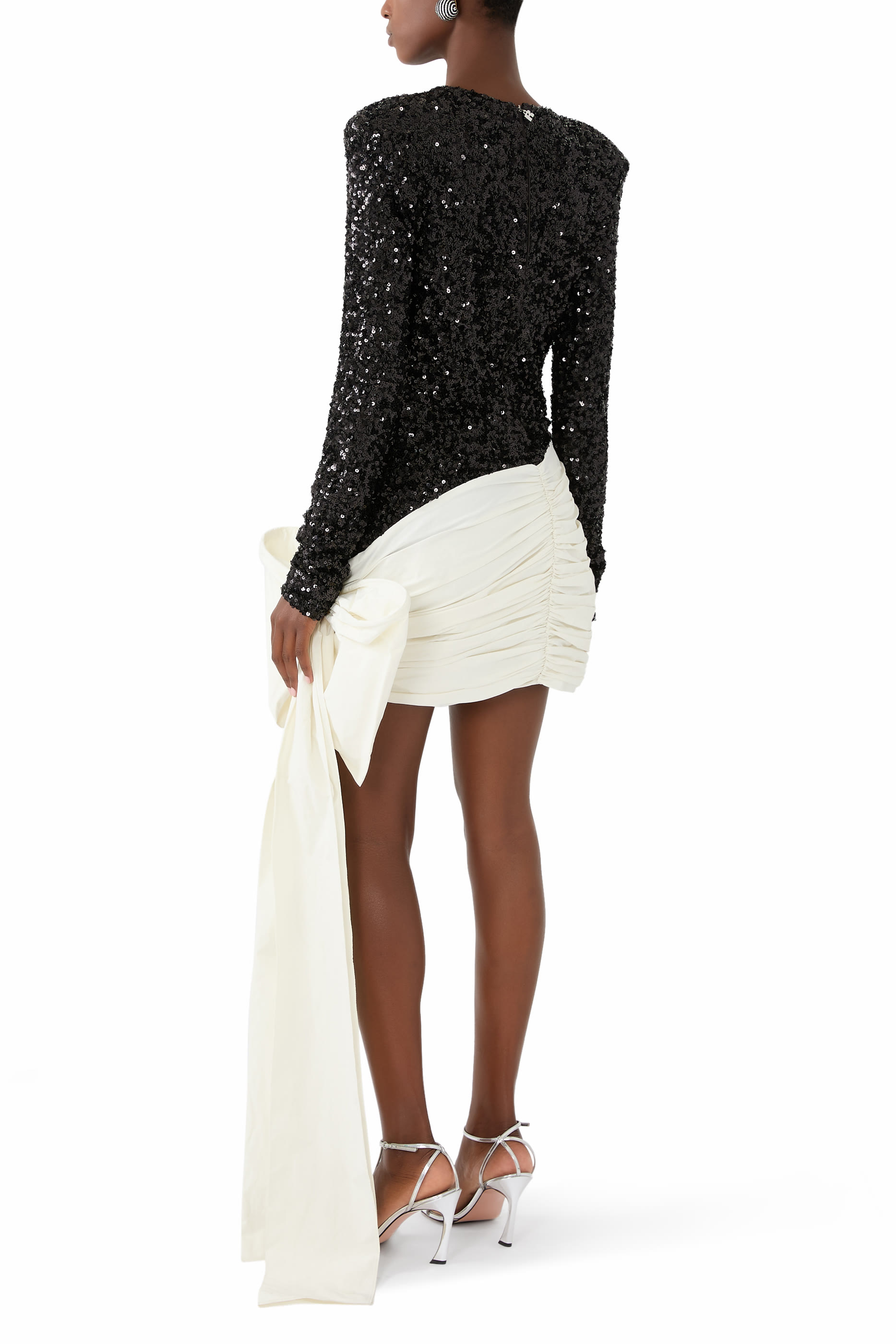 Bow Sequinned Mini Dress