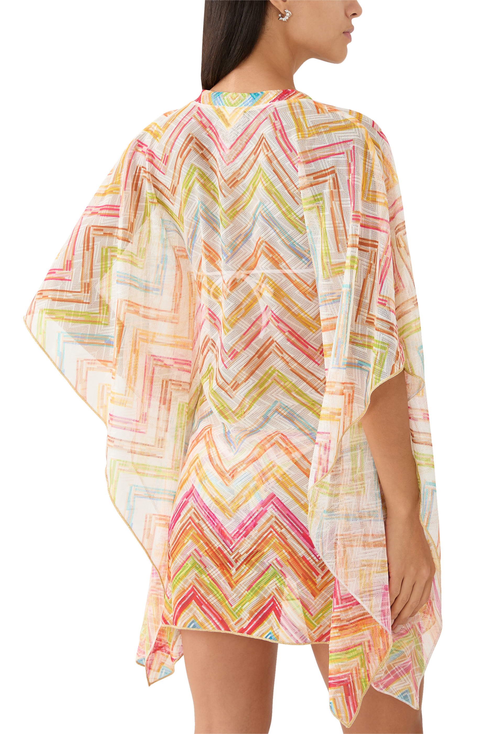 Mare Chevron Raschel V-Neck Mini Coverup