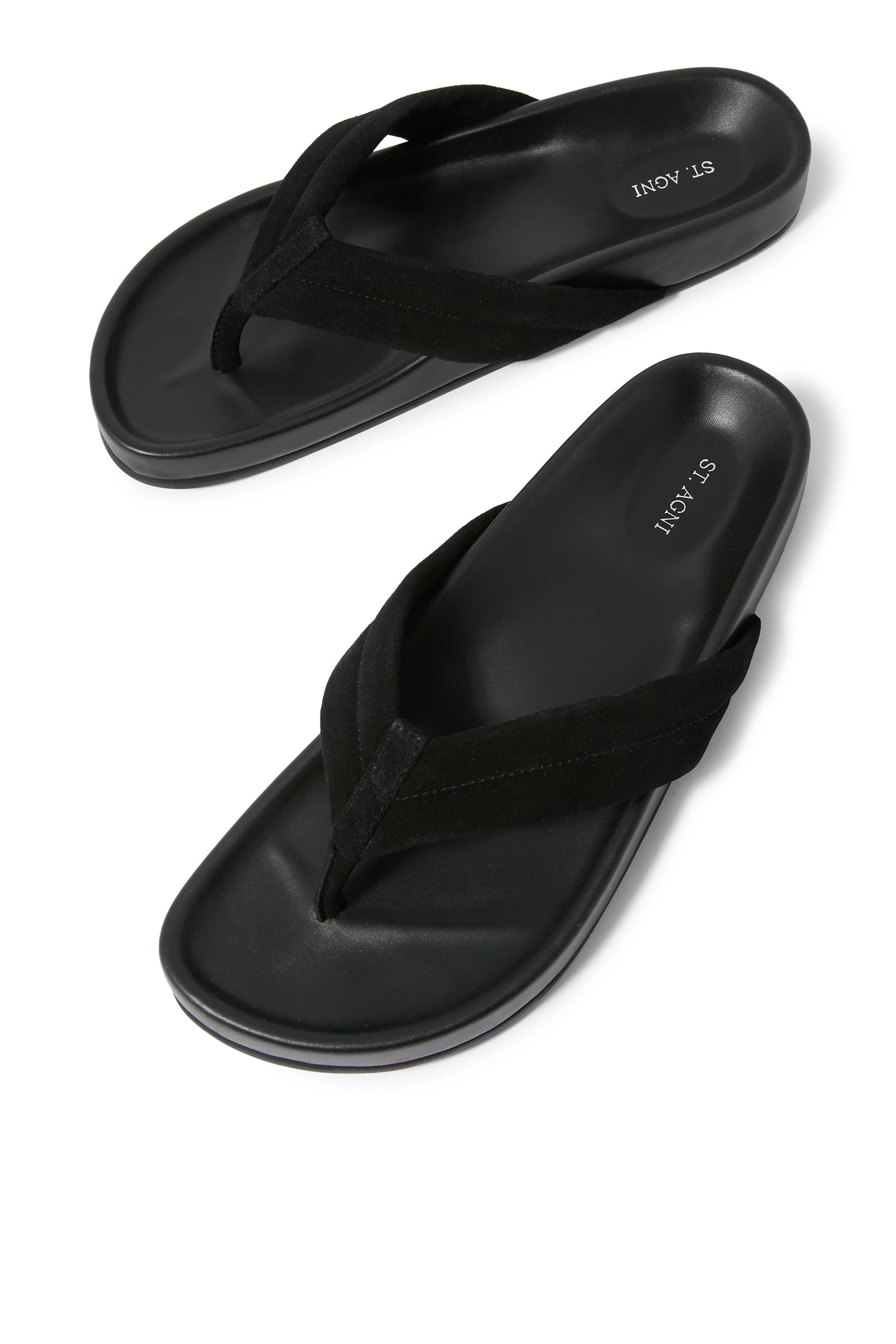 Suede Stitch Detail 40 Thong Slides 