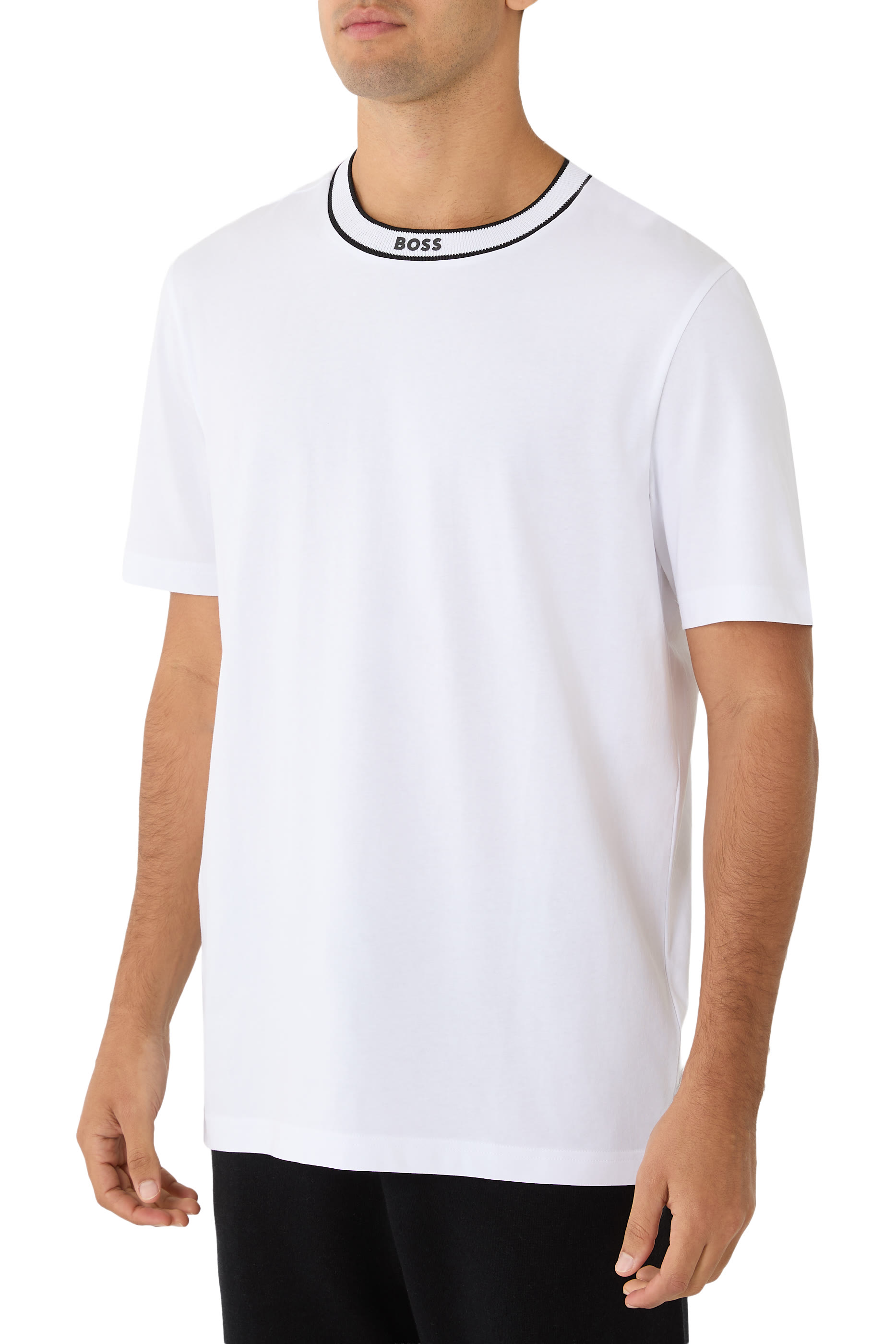 Logo Striped-Collar T-Shirt