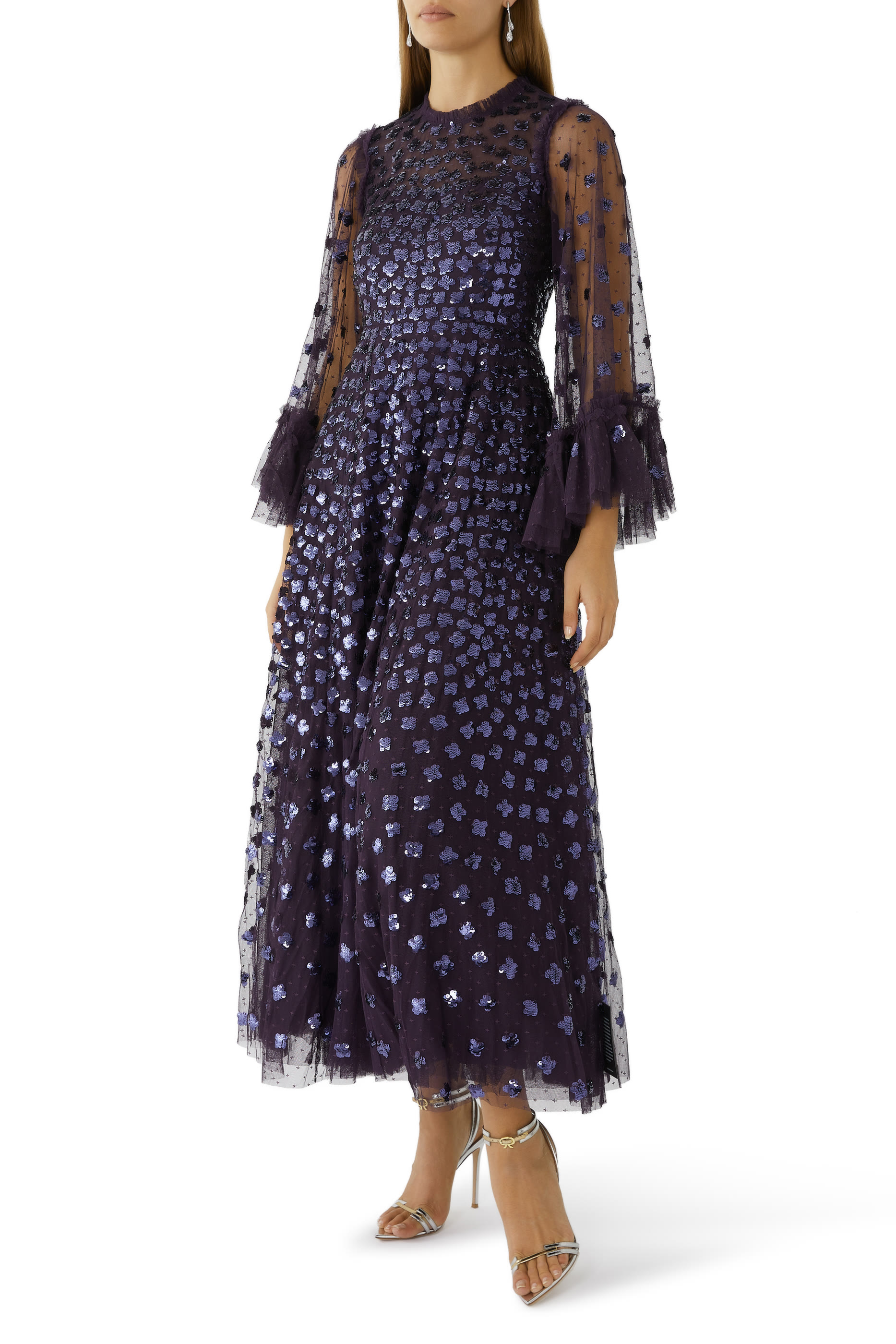 Glisten Long Sleeves Ankle Gown