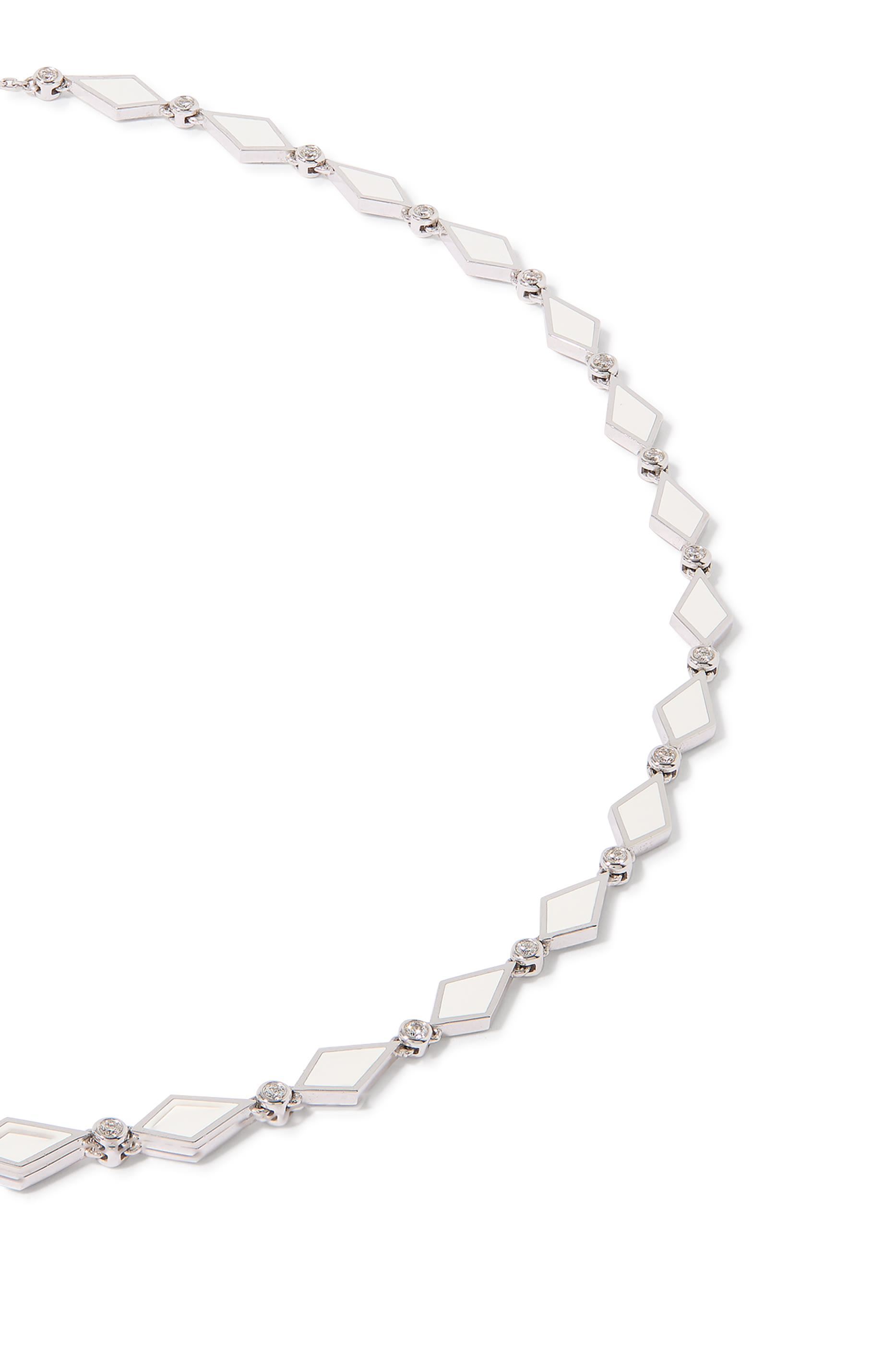 Mosaic Choker, 18K White Gold with Enamel & Diamonds