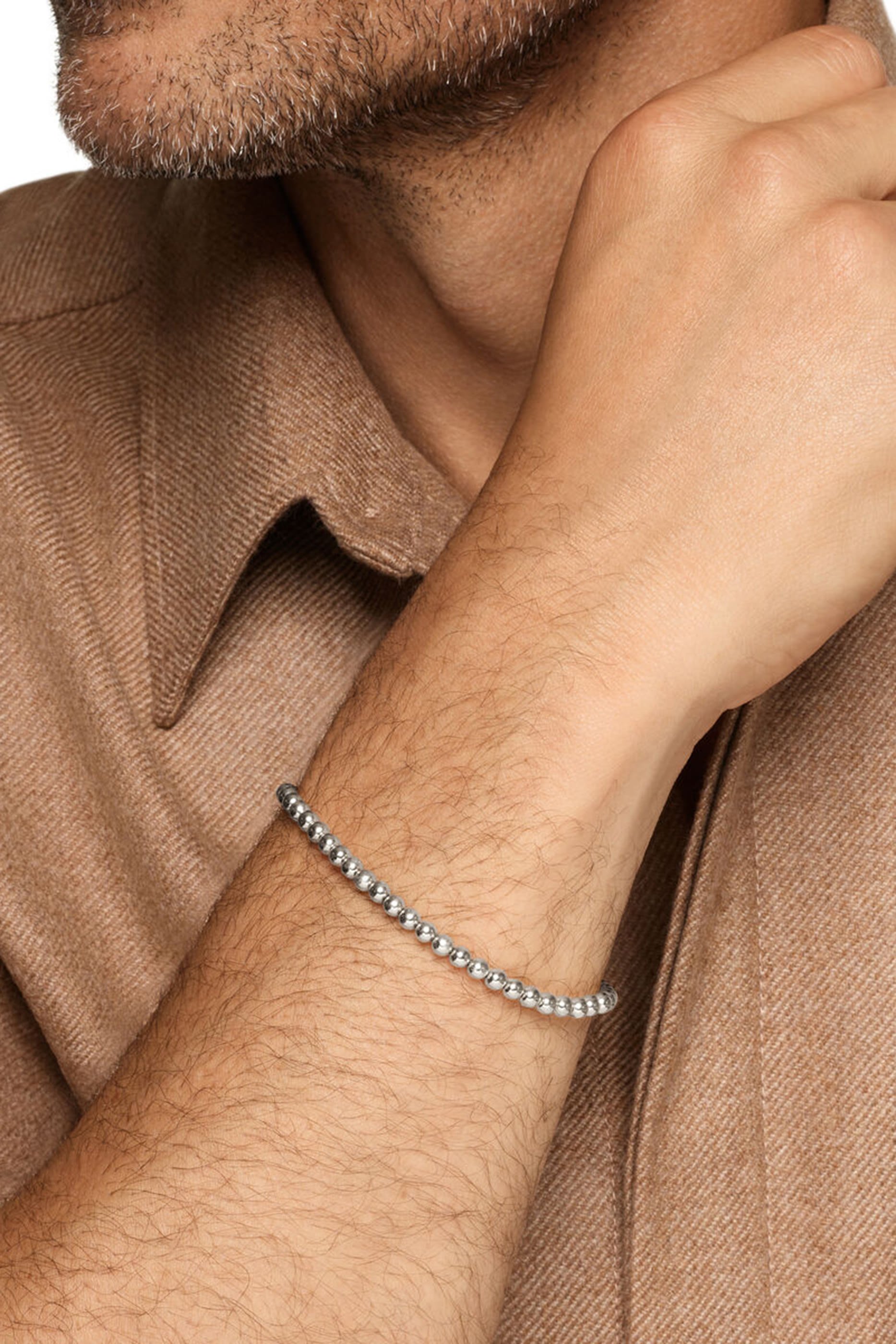 Spiritual Beads Metal Bead Bracelet, Sterling Silver