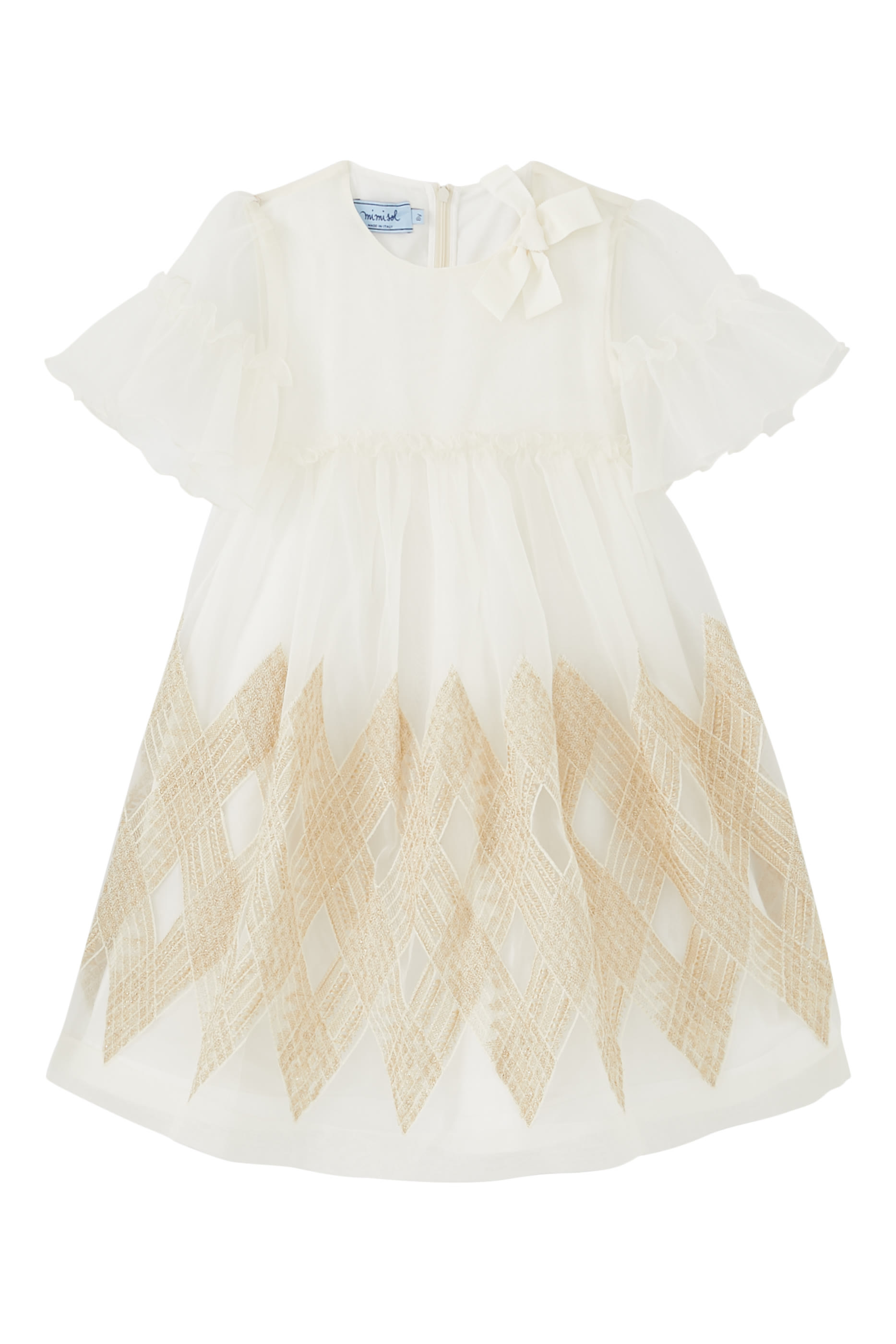 Kids Embroidered Organza Dress