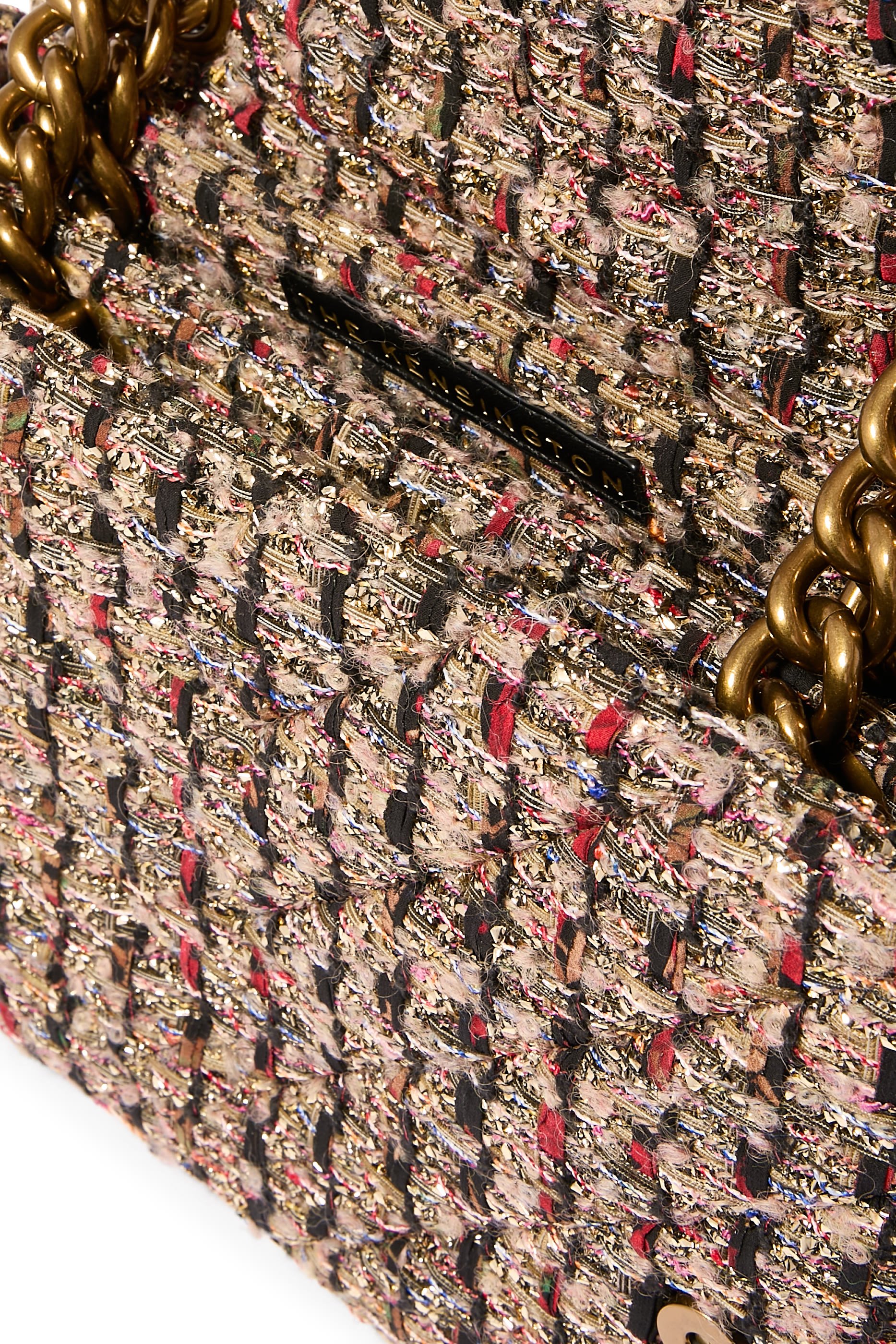 Large Kensington Metallic Tweed Shoulder Bag
